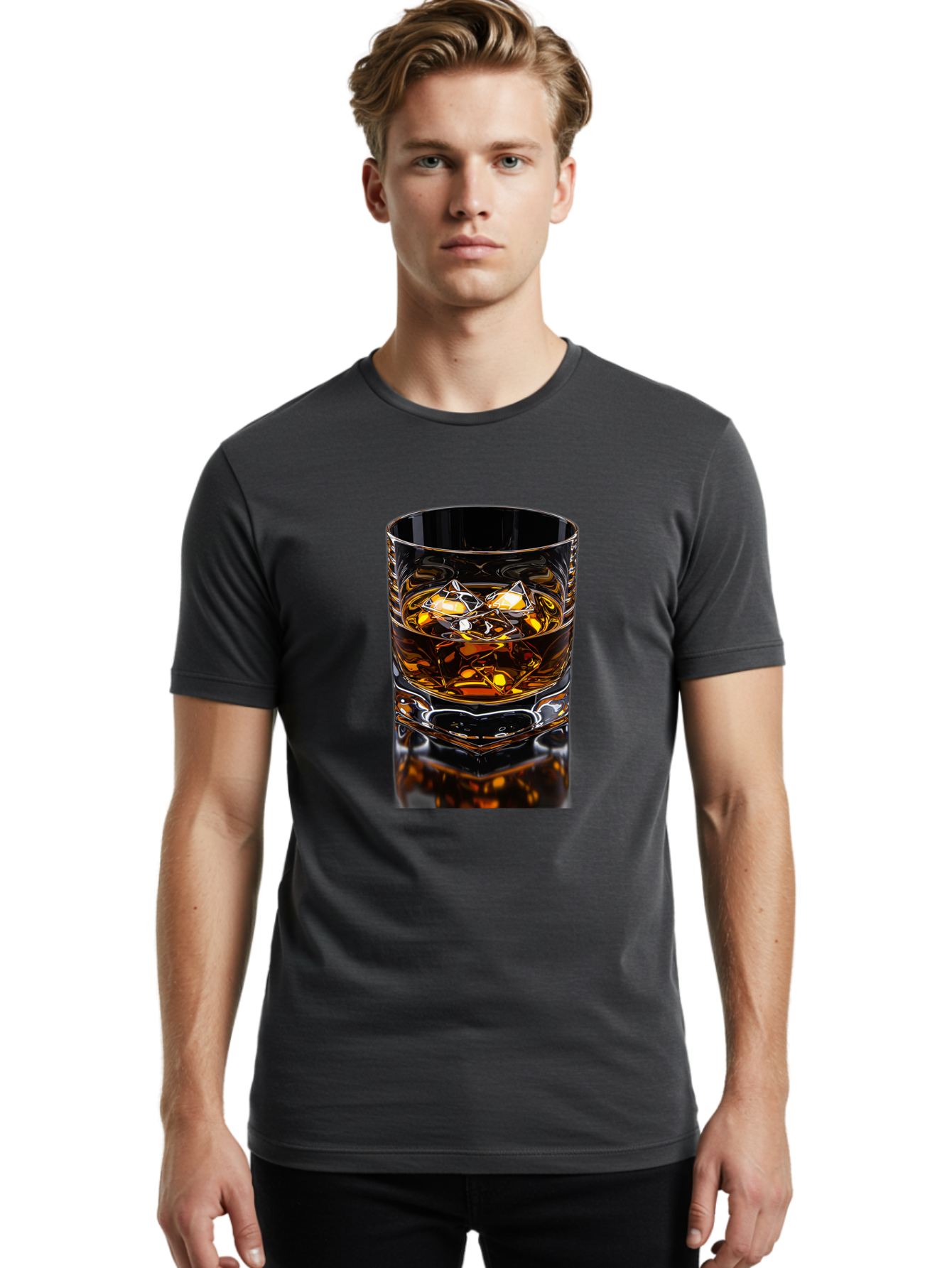 Whiskey-On-The-Rocks Men'S Graphic Tee, 100% Cotton, Comfortable Casual Summer Wear, Machine Washable, Vintage Camera, Old Camera, Antique Camera, Black Camera, Classic Photography, Photography Equipment, Nostalgic Device, Film Camera, Bal608