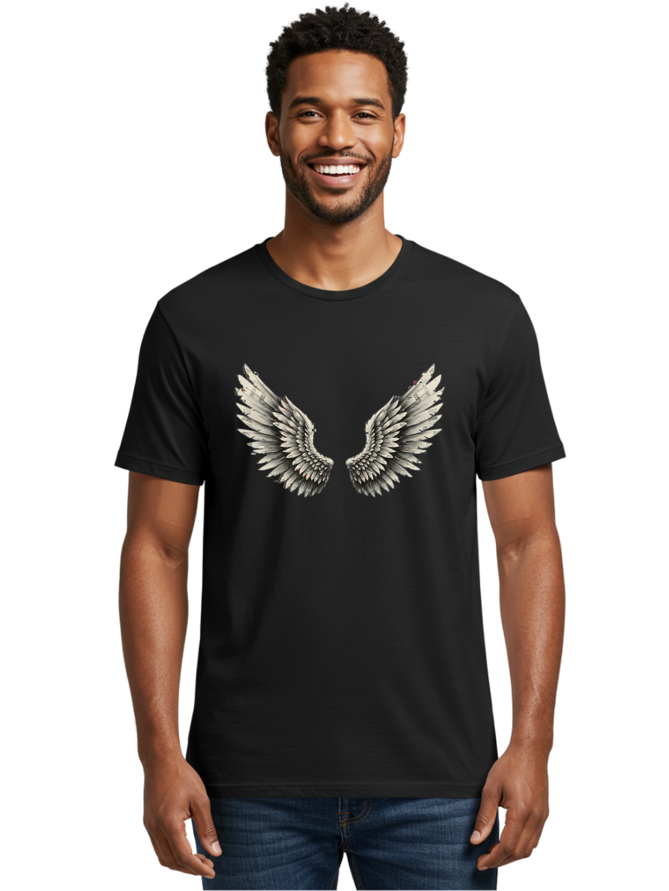 White-Wings-1 Men'S Graphic Tee, 100% Cotton, Comfortable Casual Summer Wear, Machine Washable, Vintage Camera, Old Camera, Antique Camera, Black Camera, Classic Photography, Photography Equipment, Nostalgic Device, Film Camera, Camera Art Bal613