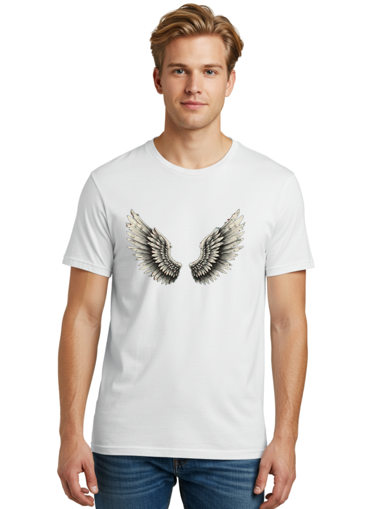 White-Wings-1 Men'S Graphic Tee, 100% Cotton, Comfortable Casual Summer Wear, Machine Washable, Vintage Camera, Old Camera, Antique Camera, Black Camera, Classic Photography, Photography Equipment, Nostalgic Device, Film Camera, Camera Art Bal613