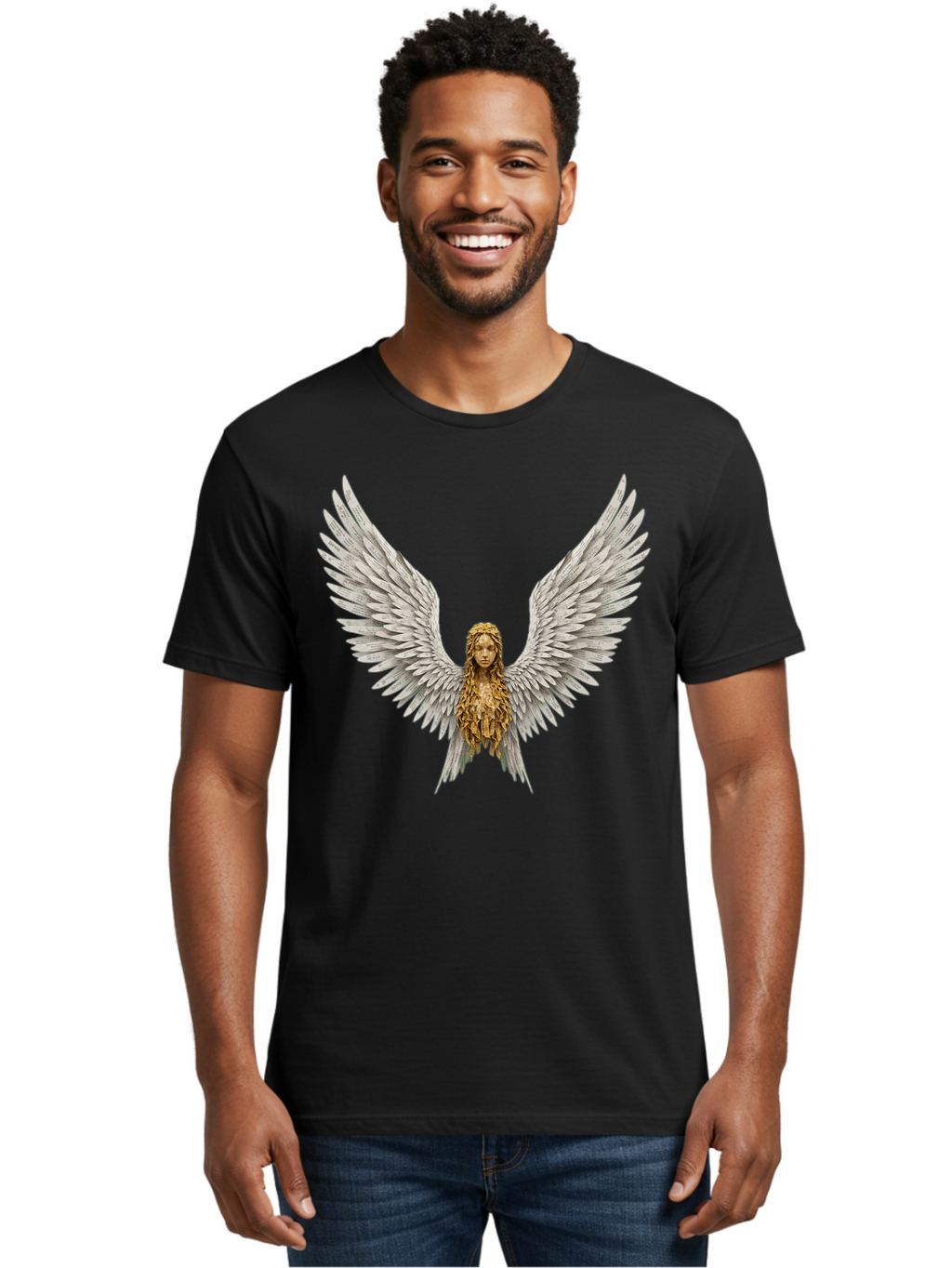 Winged-Woman Men'S Graphic Tee, 100% Cotton, Comfortable Casual Summer Wear, Machine Washable, Vintage Camera, Old Camera, Antique Camera, Black Camera, Classic Photography, Photography Equipment, Nostalgic Device, Film Camera, Camera Art Bal616