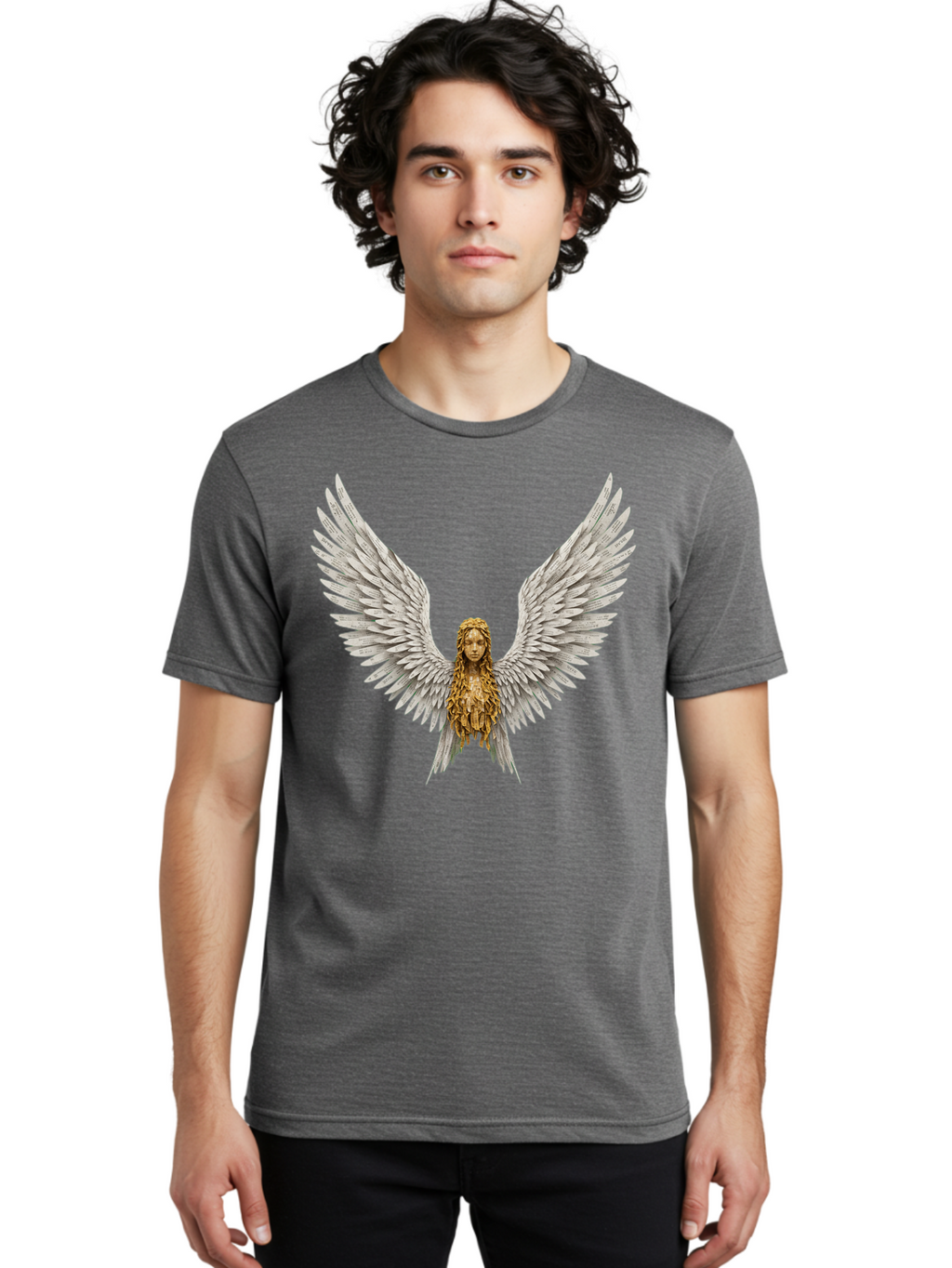 Winged-Woman Men'S Graphic Tee, 100% Cotton, Comfortable Casual Summer Wear, Machine Washable, Vintage Camera, Old Camera, Antique Camera, Black Camera, Classic Photography, Photography Equipment, Nostalgic Device, Film Camera, Camera Art Bal616