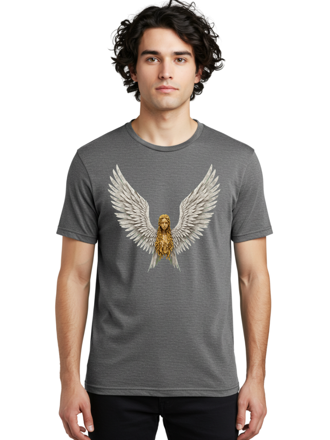 Winged-Woman Men'S Graphic Tee, 100% Cotton, Comfortable Casual Summer Wear, Machine Washable, Vintage Camera, Old Camera, Antique Camera, Black Camera, Classic Photography, Photography Equipment, Nostalgic Device, Film Camera, Camera Art Bal616