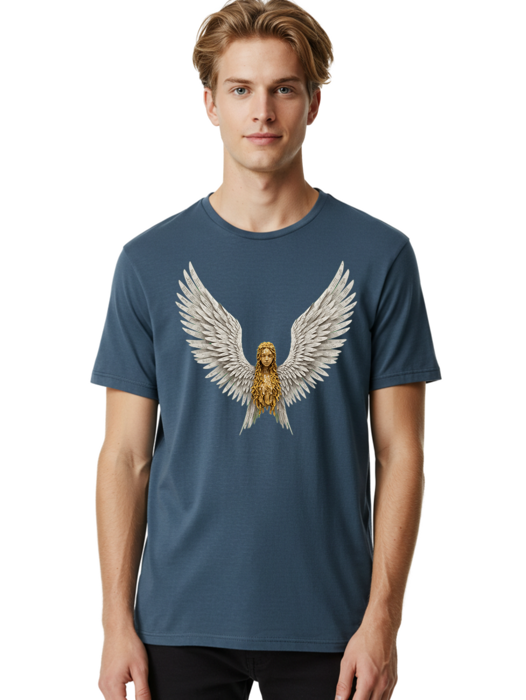 Winged-Woman Men'S Graphic Tee, 100% Cotton, Comfortable Casual Summer Wear, Machine Washable, Vintage Camera, Old Camera, Antique Camera, Black Camera, Classic Photography, Photography Equipment, Nostalgic Device, Film Camera, Camera Art Bal616