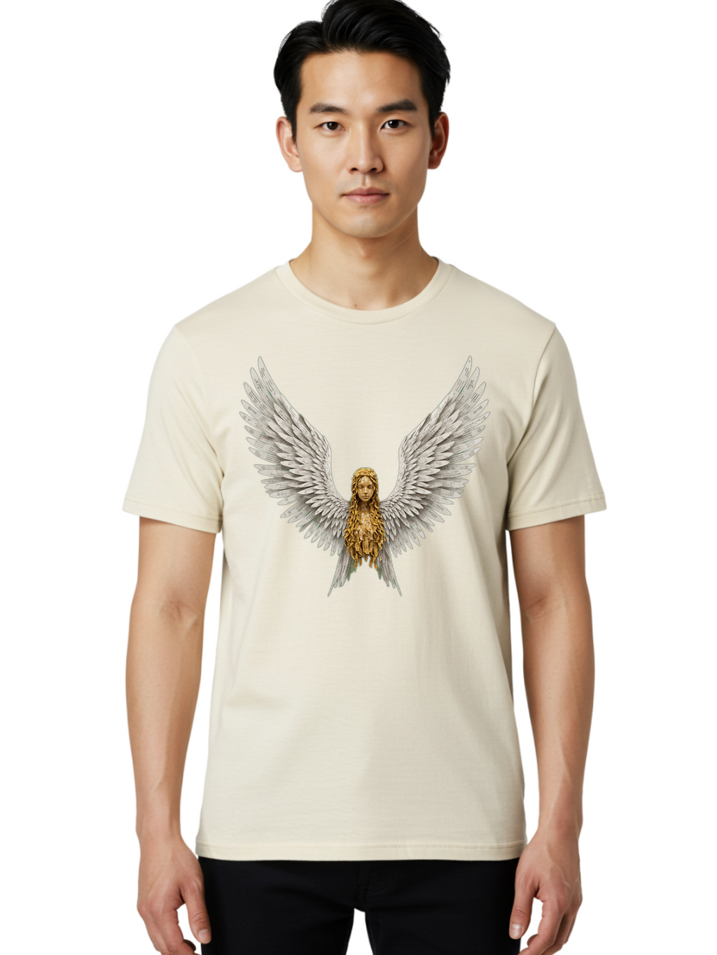 Winged-Woman Men'S Graphic Tee, 100% Cotton, Comfortable Casual Summer Wear, Machine Washable, Vintage Camera, Old Camera, Antique Camera, Black Camera, Classic Photography, Photography Equipment, Nostalgic Device, Film Camera, Camera Art Bal616