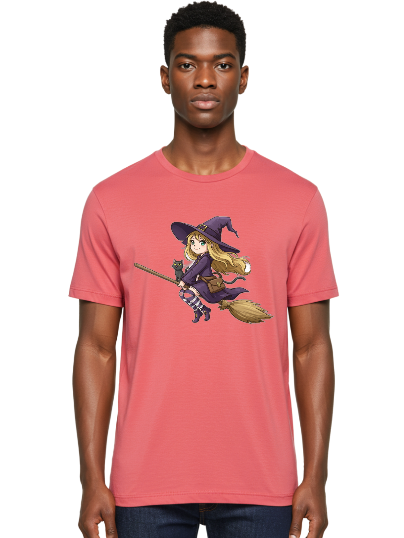 Witch-And-Cat-On-Broomstick Men'S Graphic Tee, 100% Cotton, Comfortable Casual Summer Wear, Machine Washable, Vintage Camera, Old Camera, Antique Camera, Black Camera, Classic Photography, Photography Equipment, Nostalgic Device, Film Camera, Bal617