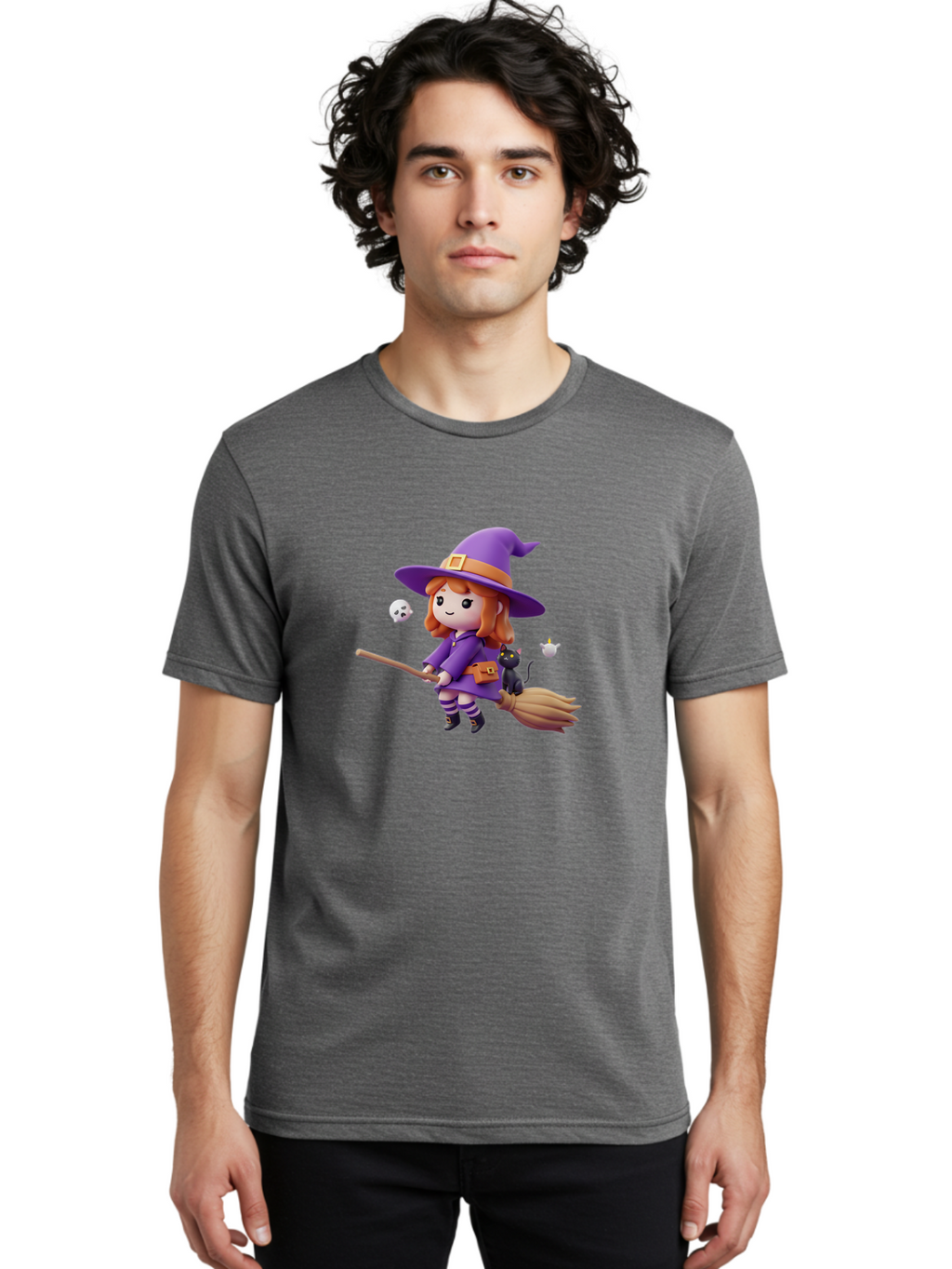 Witch-Flying-On-Broomstick-1 Men'S Graphic Tee, 100% Cotton, Comfortable Casual Summer Wear, Machine Washable, Vintage Camera, Old Camera, Antique Camera, Black Camera, Classic Photography, Photography Equipment, Nostalgic Device, Film Camera, Bal619