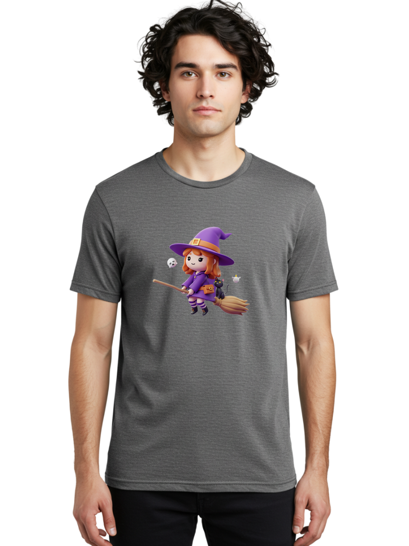 Witch-Flying-On-Broomstick-1 Men'S Graphic Tee, 100% Cotton, Comfortable Casual Summer Wear, Machine Washable, Vintage Camera, Old Camera, Antique Camera, Black Camera, Classic Photography, Photography Equipment, Nostalgic Device, Film Camera, Bal619