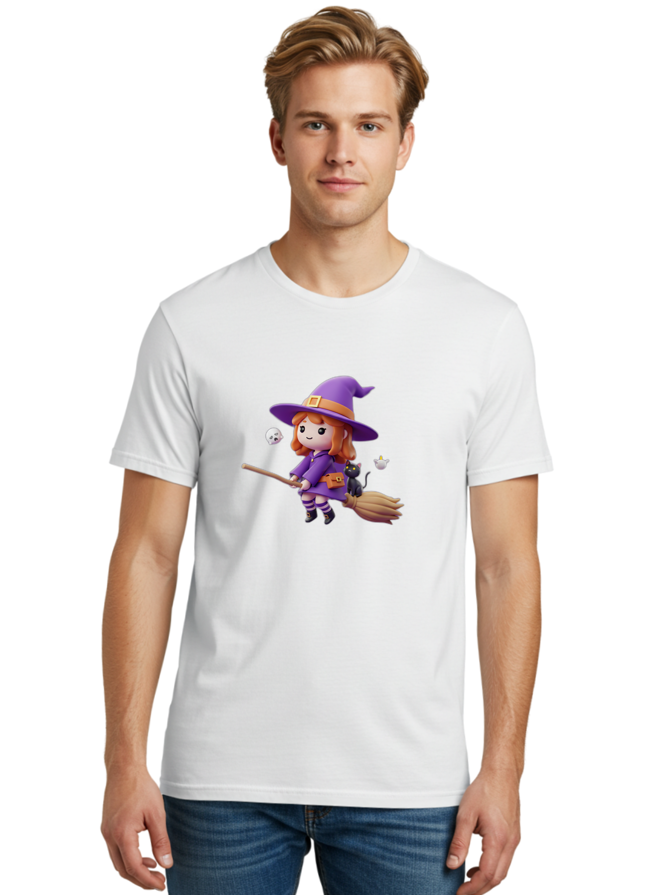 Witch-Flying-On-Broomstick-1 Men'S Graphic Tee, 100% Cotton, Comfortable Casual Summer Wear, Machine Washable, Vintage Camera, Old Camera, Antique Camera, Black Camera, Classic Photography, Photography Equipment, Nostalgic Device, Film Camera, Bal619