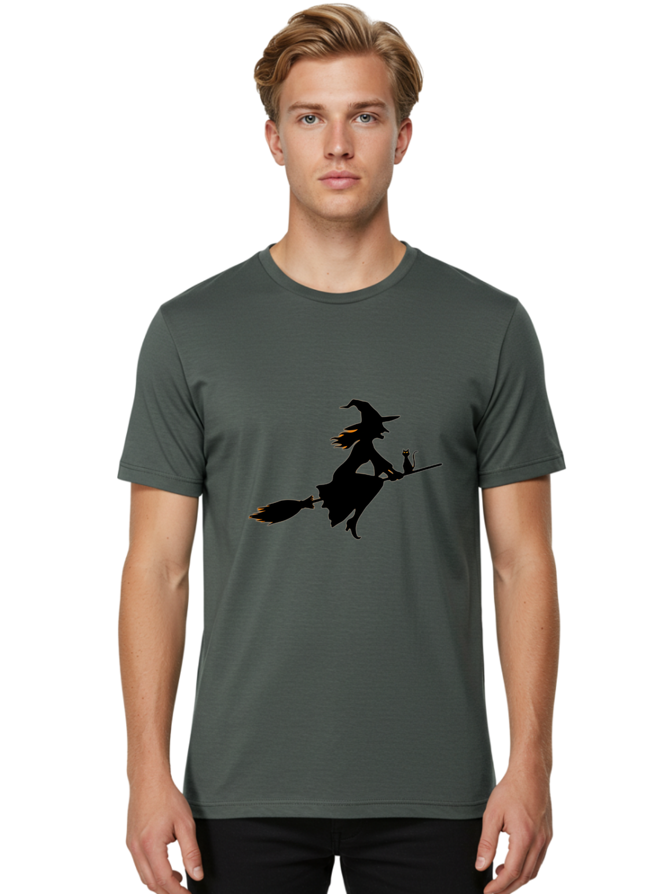 Witch-Flying-With-Cat Men'S Graphic Tee, 100% Cotton, Comfortable Casual Summer Wear, Machine Washable, Vintage Camera, Old Camera, Antique Camera, Black Camera, Classic Photography, Photography Equipment, Nostalgic Device, Film Camera, Bal623