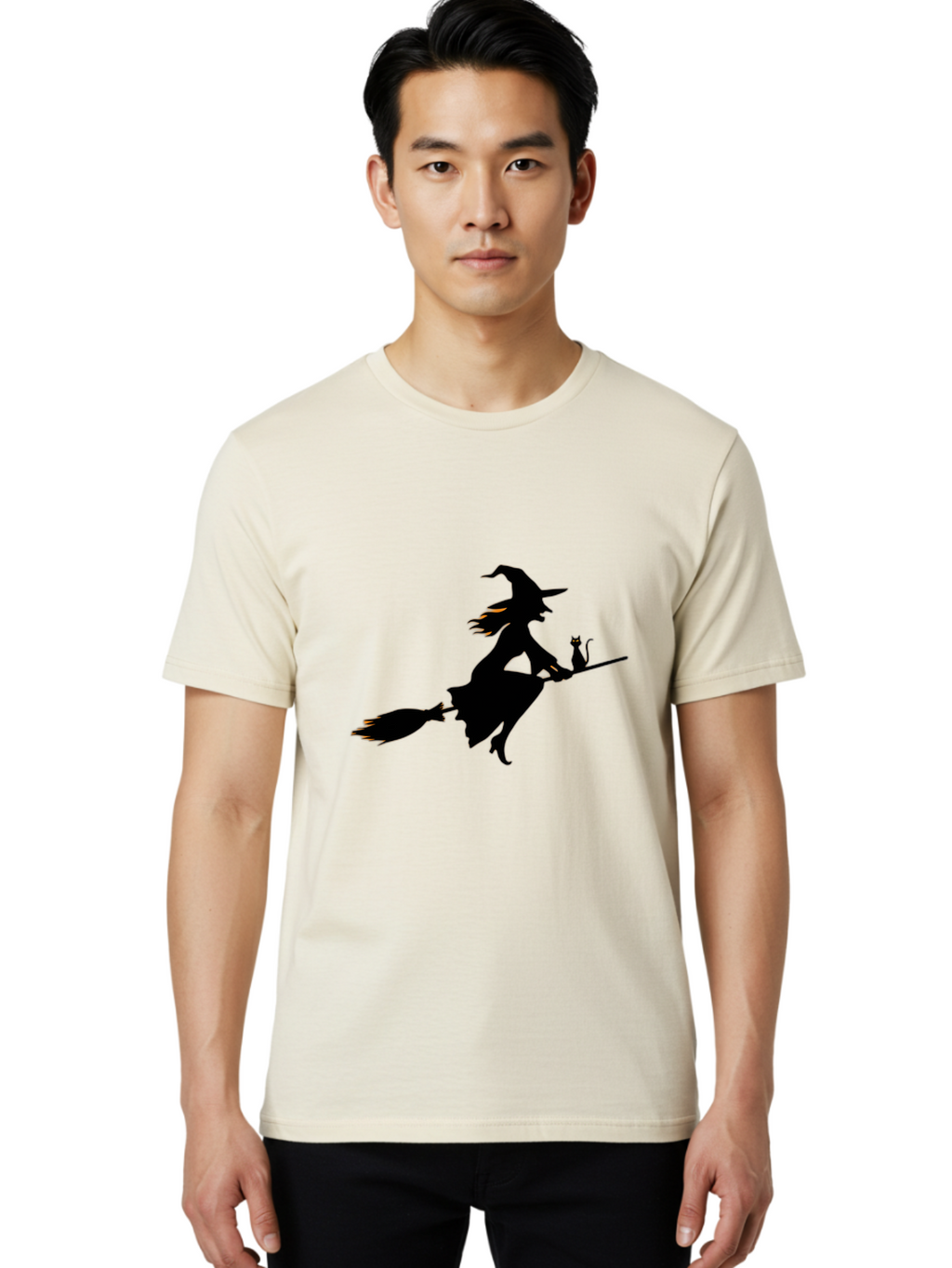 Witch-Flying-With-Cat Men'S Graphic Tee, 100% Cotton, Comfortable Casual Summer Wear, Machine Washable, Vintage Camera, Old Camera, Antique Camera, Black Camera, Classic Photography, Photography Equipment, Nostalgic Device, Film Camera, Bal623