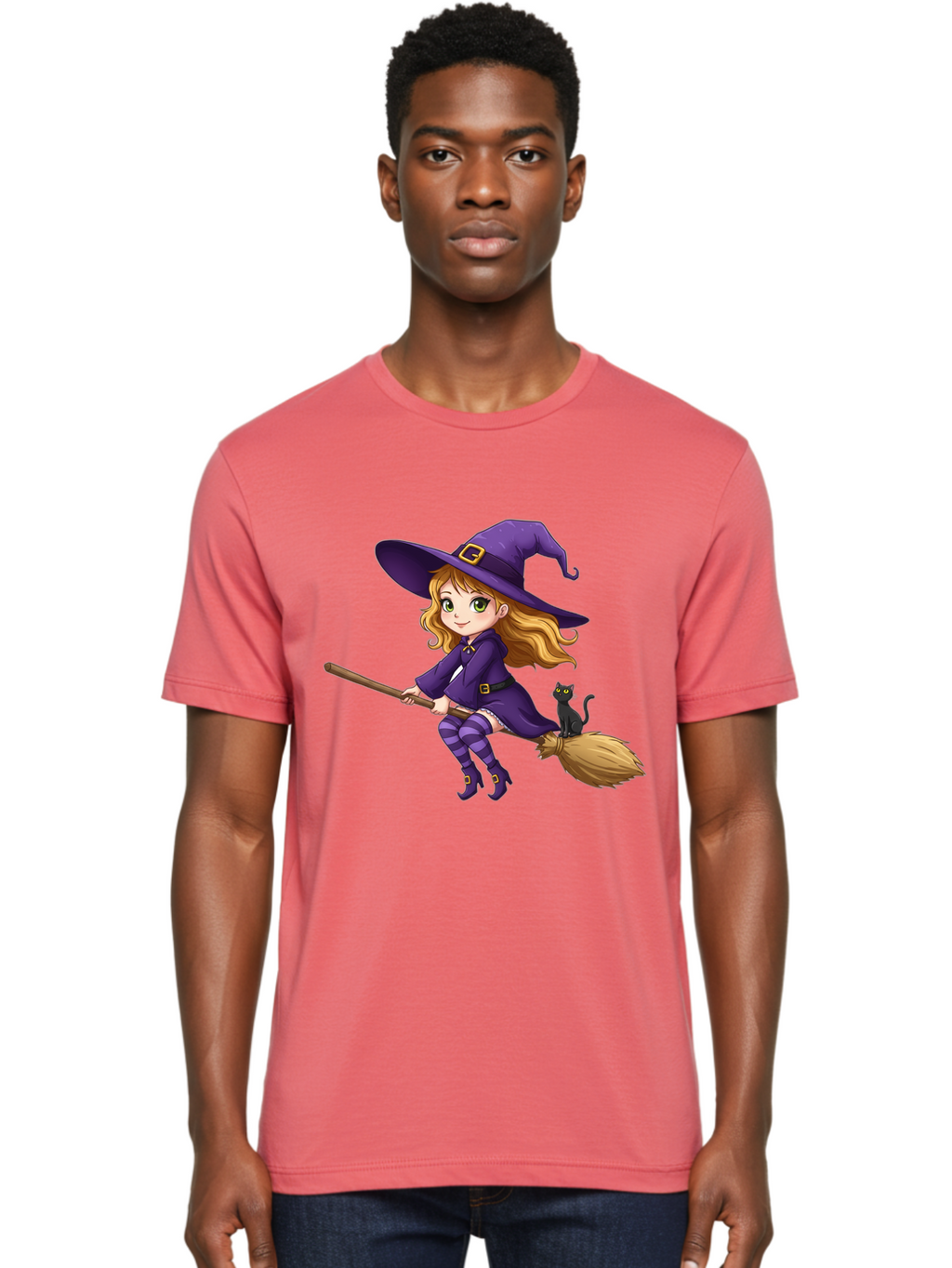 Witch-Flying Men'S Graphic Tee, 100% Cotton, Comfortable Casual Summer Wear, Machine Washable, Vintage Camera, Old Camera, Antique Camera, Black Camera, Classic Photography, Photography Equipment, Nostalgic Device, Film Camera, Camera Art Bal624