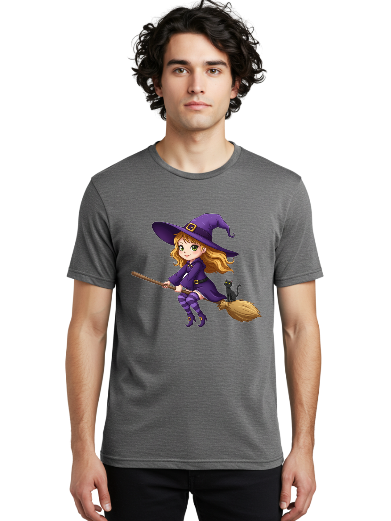 Witch-Flying Men'S Graphic Tee, 100% Cotton, Comfortable Casual Summer Wear, Machine Washable, Vintage Camera, Old Camera, Antique Camera, Black Camera, Classic Photography, Photography Equipment, Nostalgic Device, Film Camera, Camera Art Bal624