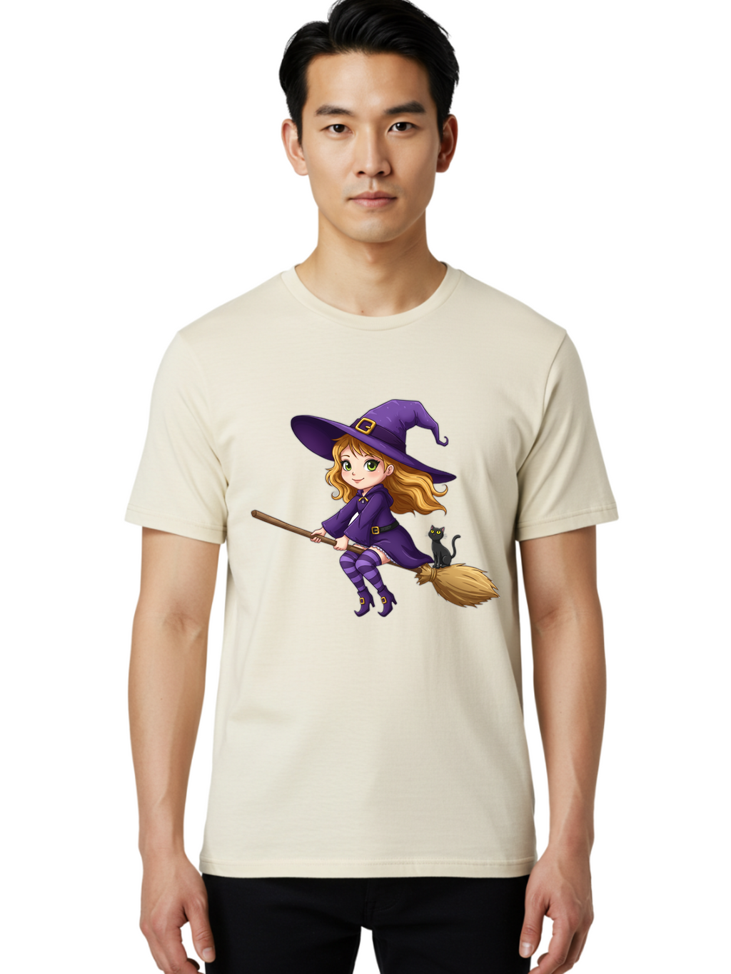 Witch-Flying Men'S Graphic Tee, 100% Cotton, Comfortable Casual Summer Wear, Machine Washable, Vintage Camera, Old Camera, Antique Camera, Black Camera, Classic Photography, Photography Equipment, Nostalgic Device, Film Camera, Camera Art Bal624