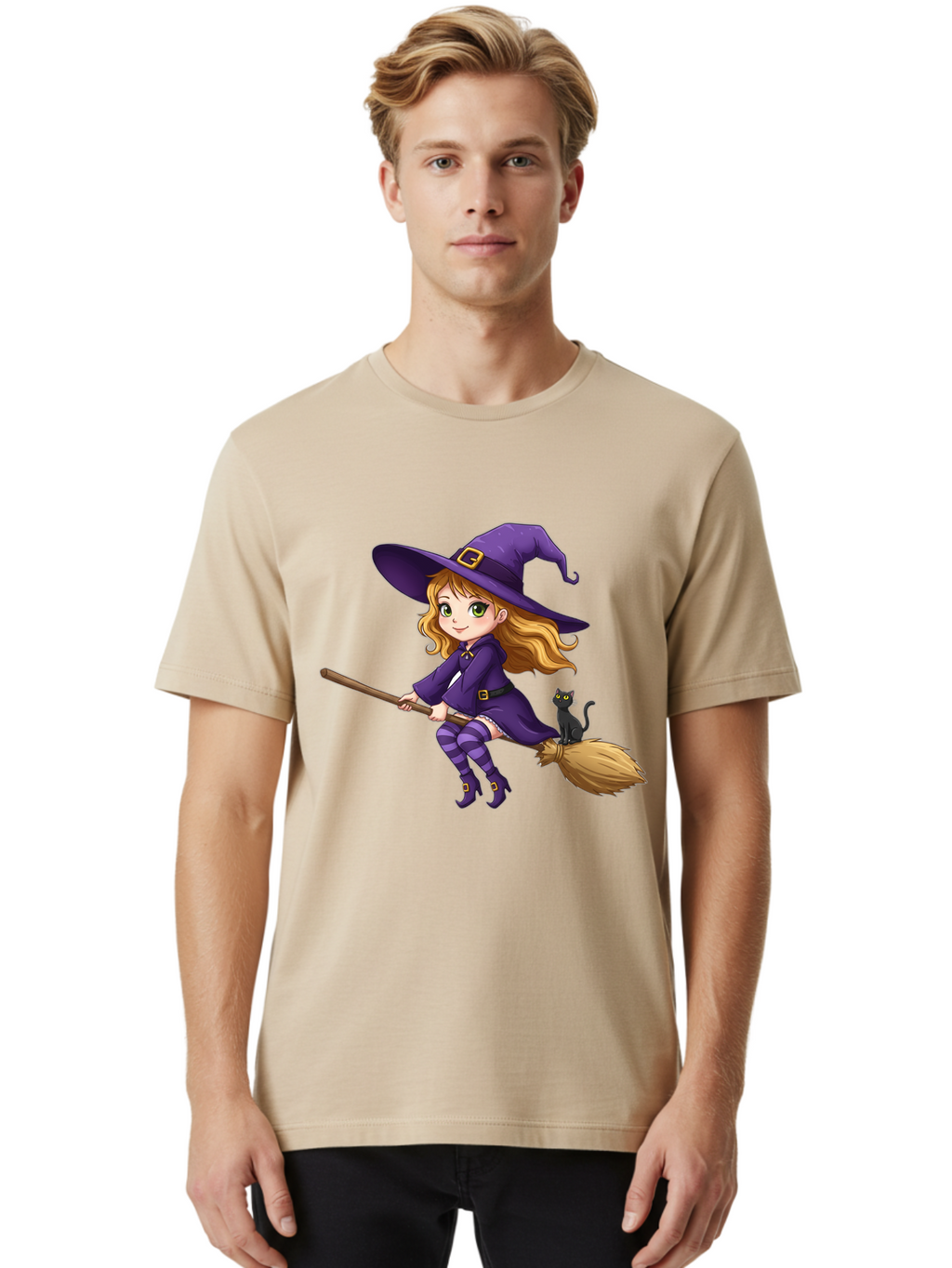 Witch-Flying Men'S Graphic Tee, 100% Cotton, Comfortable Casual Summer Wear, Machine Washable, Vintage Camera, Old Camera, Antique Camera, Black Camera, Classic Photography, Photography Equipment, Nostalgic Device, Film Camera, Camera Art Bal624