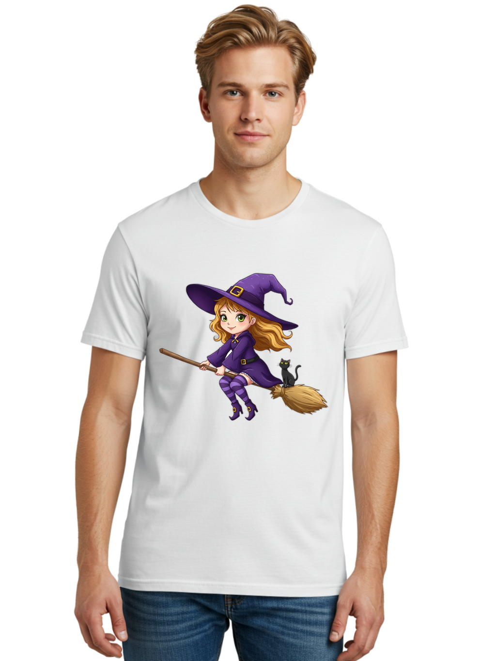 Witch-Flying Men'S Graphic Tee, 100% Cotton, Comfortable Casual Summer Wear, Machine Washable, Vintage Camera, Old Camera, Antique Camera, Black Camera, Classic Photography, Photography Equipment, Nostalgic Device, Film Camera, Camera Art Bal624