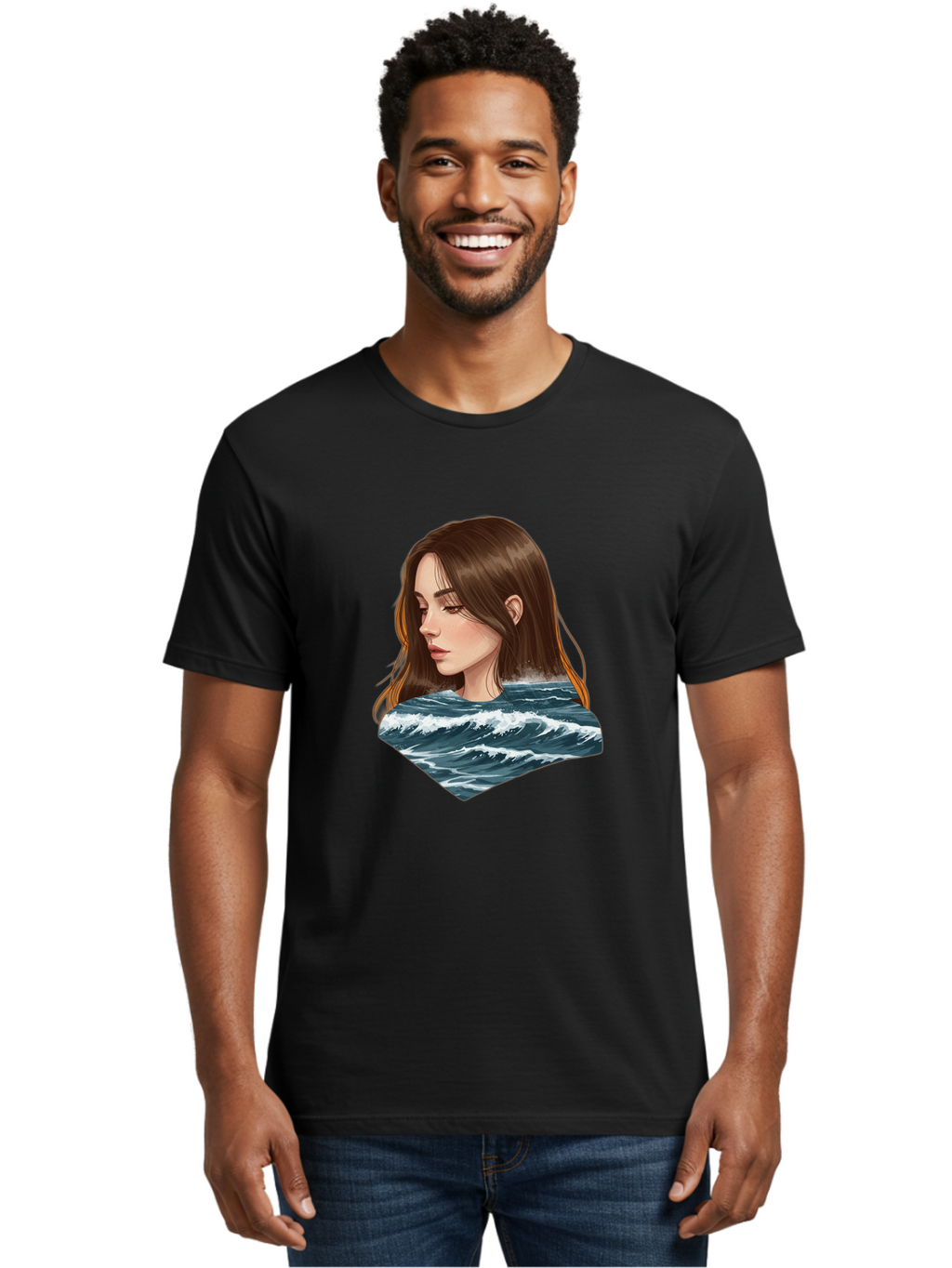 Woman-Emerging-From-Waves Men'S Graphic Tee, 100% Cotton, Comfortable Casual Summer Wear, Machine Washable, Vintage Camera, Old Camera, Antique Camera, Black Camera, Classic Photography, Photography Equipment, Nostalgic Device, Film Camera, Bal627