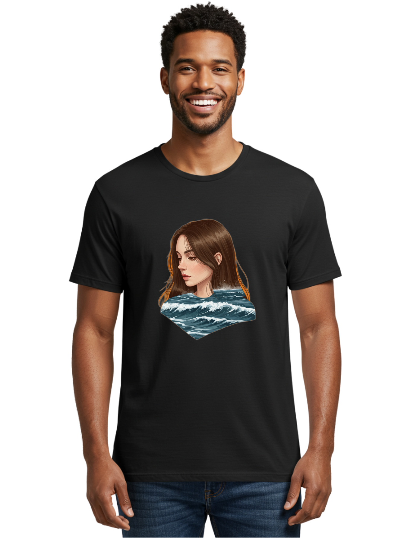 Woman-Emerging-From-Waves Men'S Graphic Tee, 100% Cotton, Comfortable Casual Summer Wear, Machine Washable, Vintage Camera, Old Camera, Antique Camera, Black Camera, Classic Photography, Photography Equipment, Nostalgic Device, Film Camera, Bal627