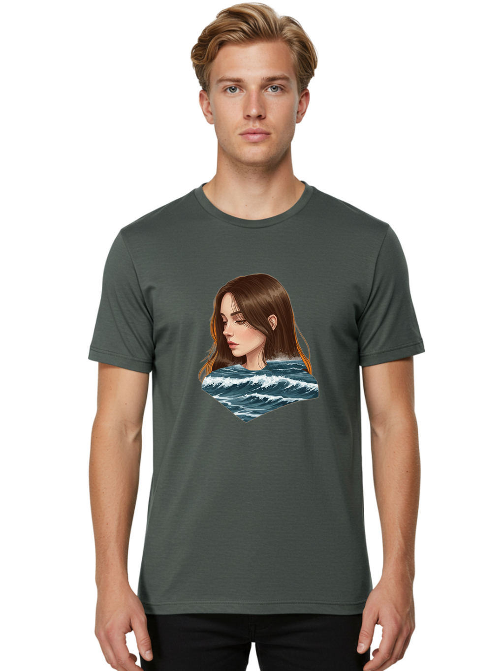 Woman-Emerging-From-Waves Men'S Graphic Tee, 100% Cotton, Comfortable Casual Summer Wear, Machine Washable, Vintage Camera, Old Camera, Antique Camera, Black Camera, Classic Photography, Photography Equipment, Nostalgic Device, Film Camera, Bal627