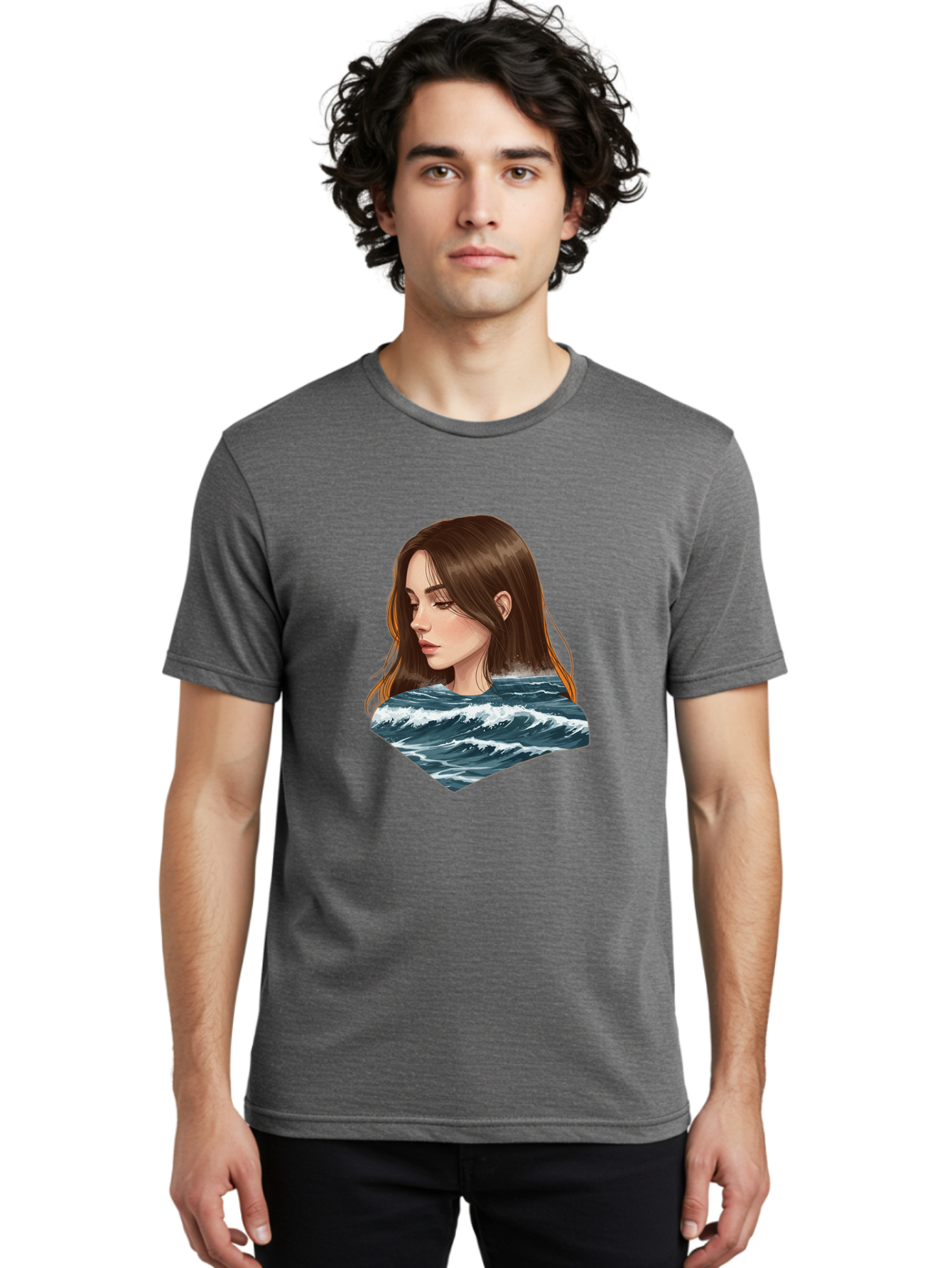 Woman-Emerging-From-Waves Men'S Graphic Tee, 100% Cotton, Comfortable Casual Summer Wear, Machine Washable, Vintage Camera, Old Camera, Antique Camera, Black Camera, Classic Photography, Photography Equipment, Nostalgic Device, Film Camera, Bal627
