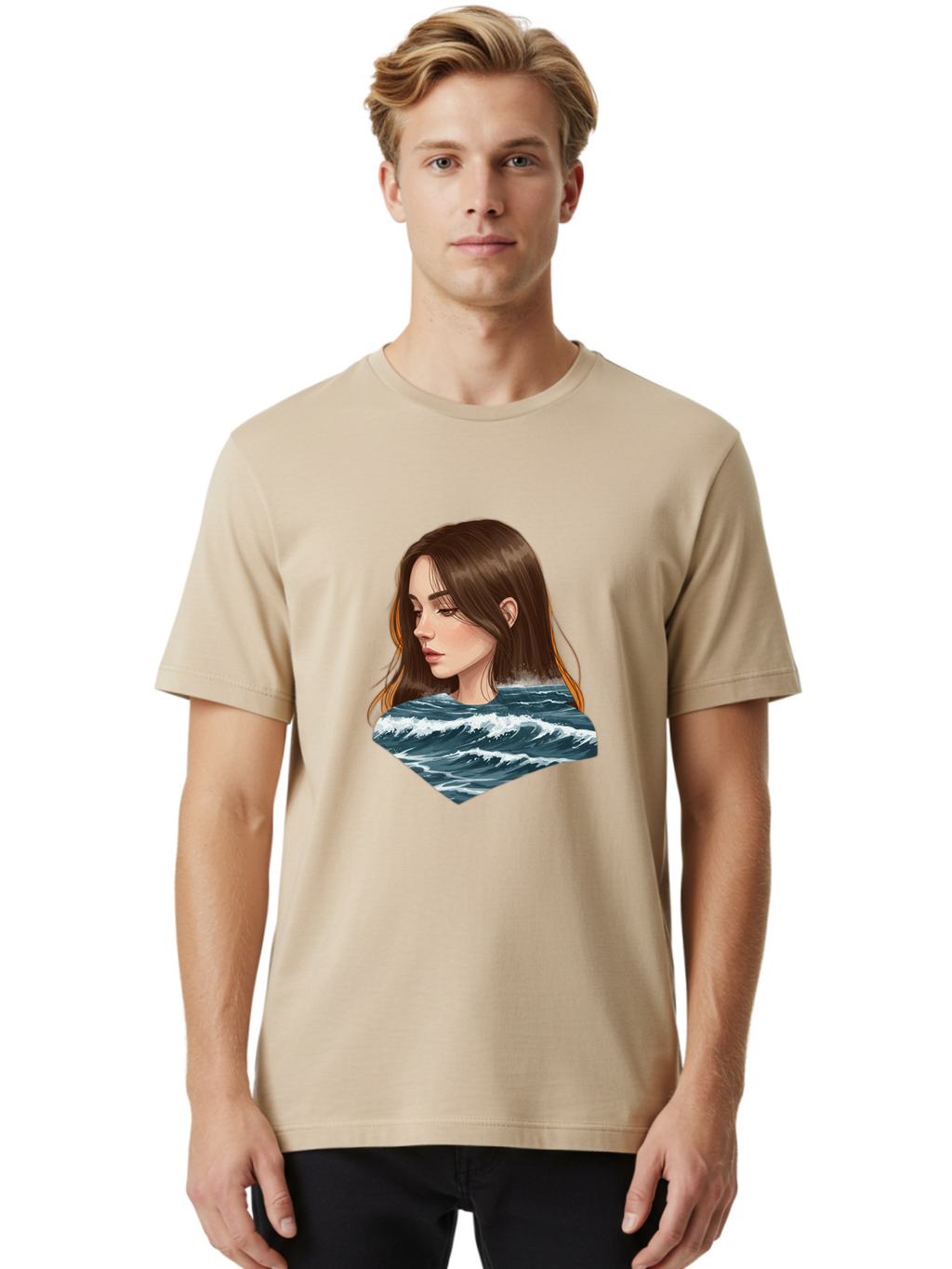 Woman-Emerging-From-Waves Men'S Graphic Tee, 100% Cotton, Comfortable Casual Summer Wear, Machine Washable, Vintage Camera, Old Camera, Antique Camera, Black Camera, Classic Photography, Photography Equipment, Nostalgic Device, Film Camera, Bal627
