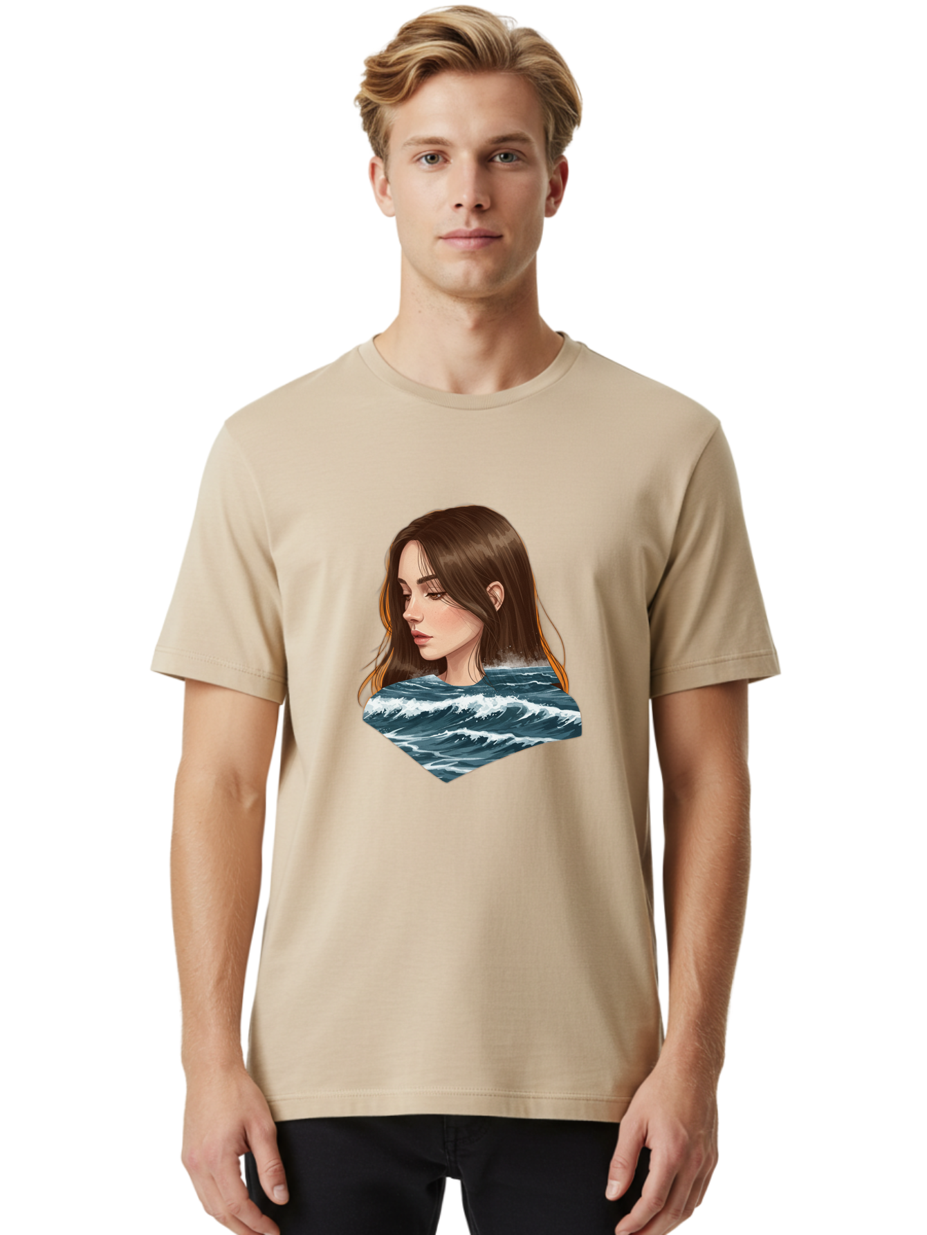 Woman-Emerging-From-Waves Men'S Graphic Tee, 100% Cotton, Comfortable Casual Summer Wear, Machine Washable, Vintage Camera, Old Camera, Antique Camera, Black Camera, Classic Photography, Photography Equipment, Nostalgic Device, Film Camera, Bal627