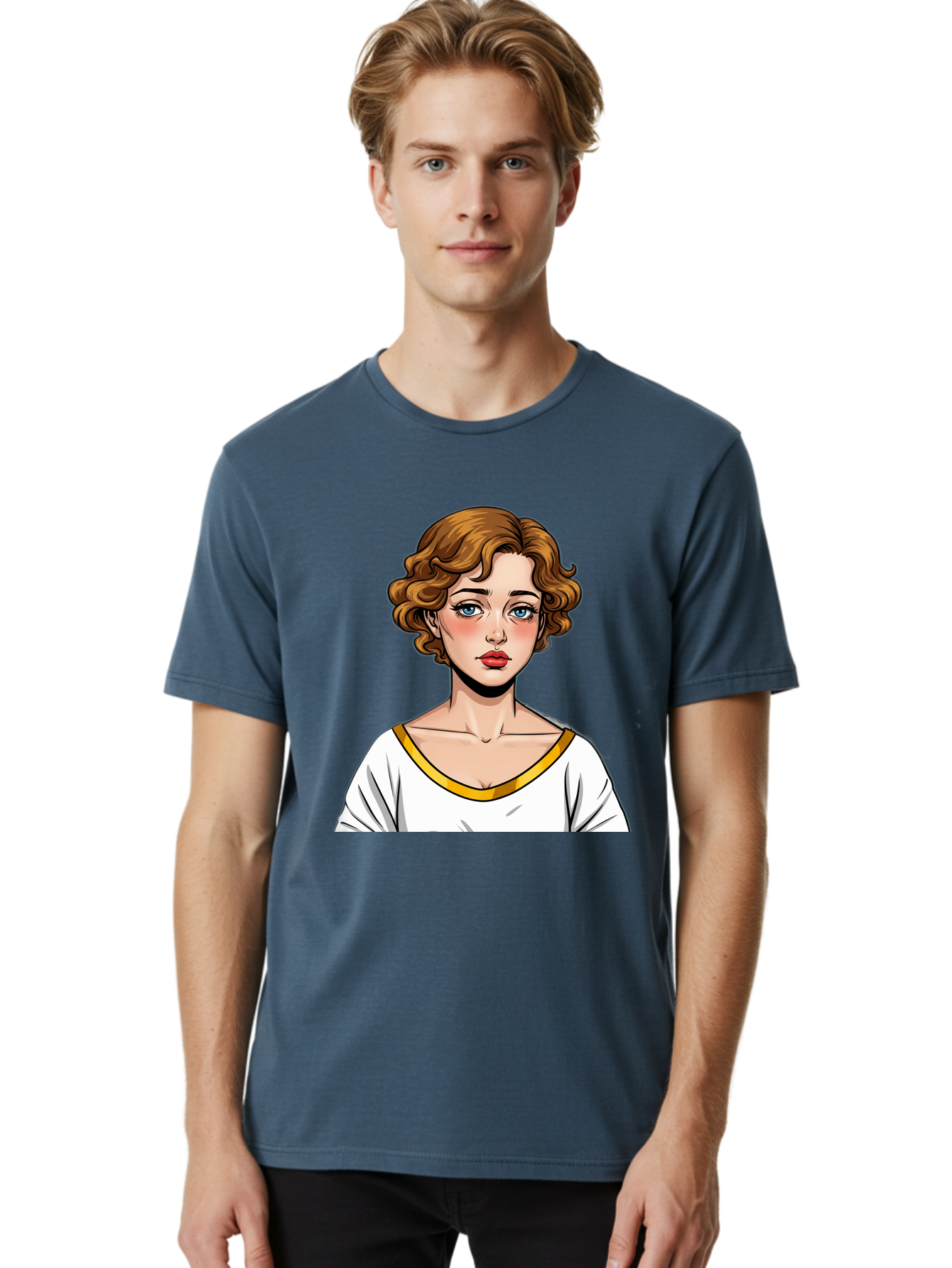 Woman-Portrait-1 Men'S Graphic Tee, 100% Cotton, Comfortable Casual Summer Wear, Machine Washable, Vintage Camera, Old Camera, Antique Camera, Black Camera, Classic Photography, Photography Equipment, Nostalgic Device, Film Camera, Camera Art Bal628