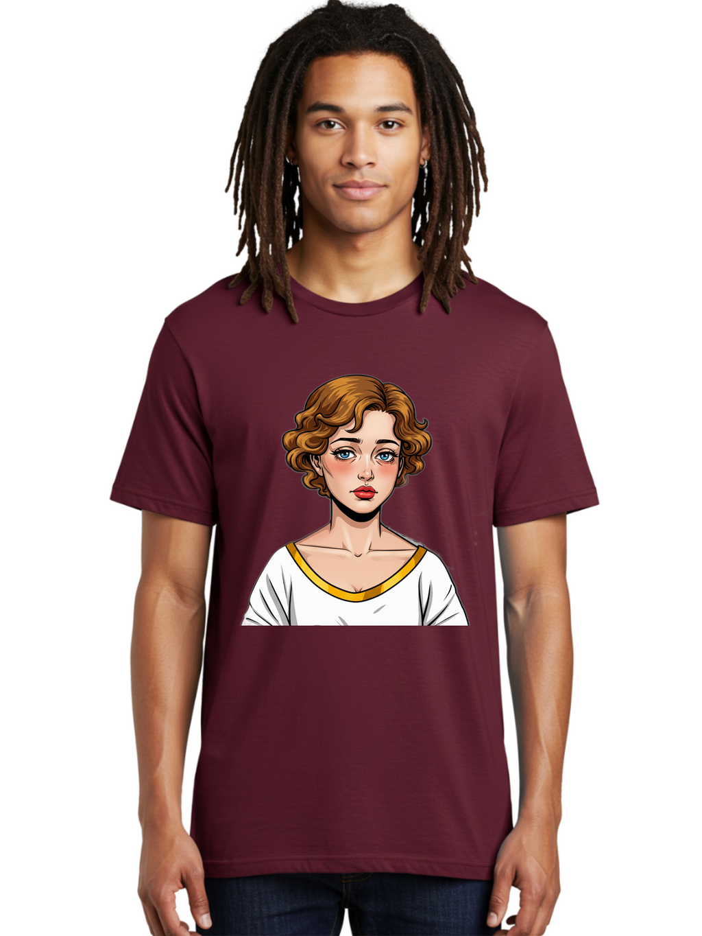 Woman-Portrait-1 Men'S Graphic Tee, 100% Cotton, Comfortable Casual Summer Wear, Machine Washable, Vintage Camera, Old Camera, Antique Camera, Black Camera, Classic Photography, Photography Equipment, Nostalgic Device, Film Camera, Camera Art Bal628
