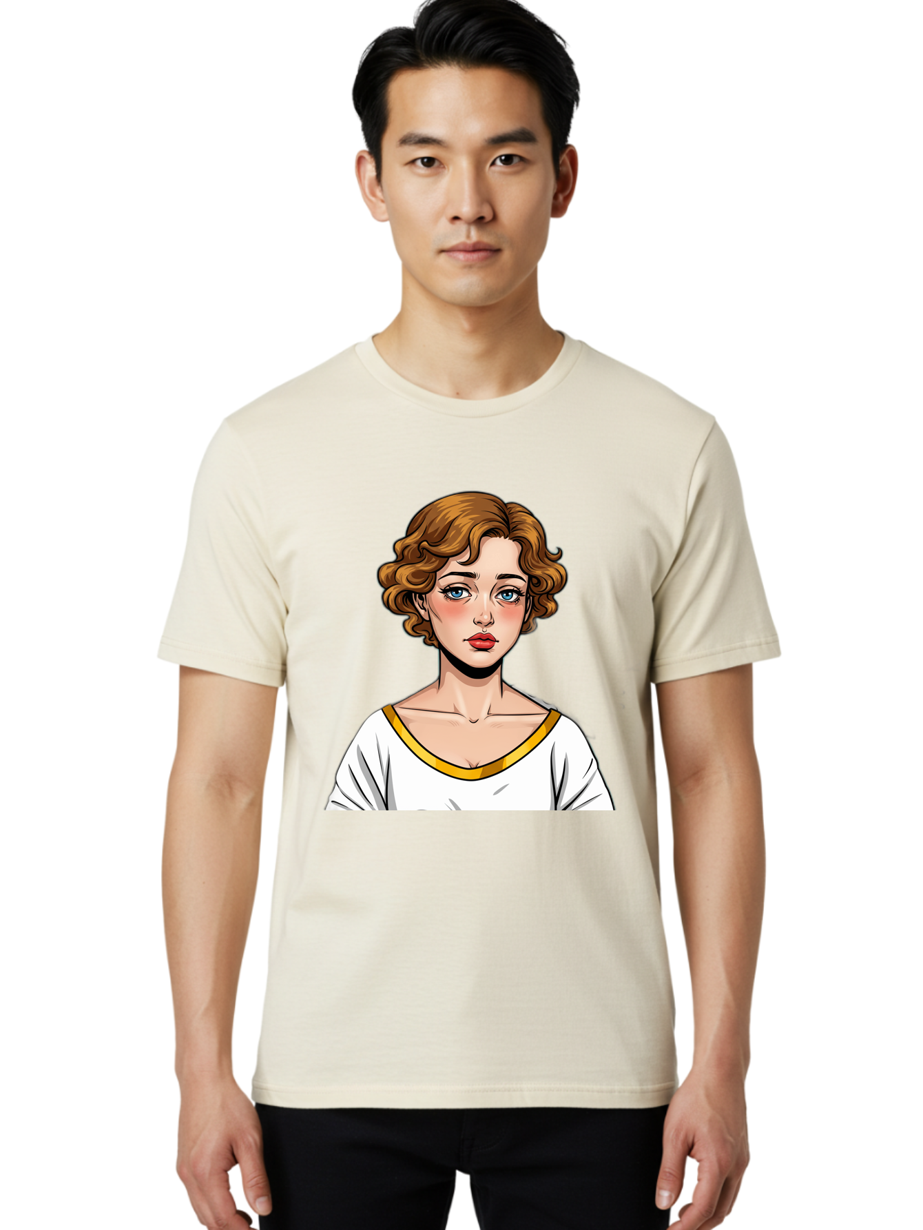 Woman-Portrait-1 Men'S Graphic Tee, 100% Cotton, Comfortable Casual Summer Wear, Machine Washable, Vintage Camera, Old Camera, Antique Camera, Black Camera, Classic Photography, Photography Equipment, Nostalgic Device, Film Camera, Camera Art Bal628