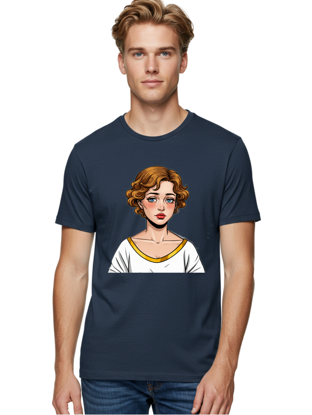 Woman-Portrait-1 Men'S Graphic Tee, 100% Cotton, Comfortable Casual Summer Wear, Machine Washable, Vintage Camera, Old Camera, Antique Camera, Black Camera, Classic Photography, Photography Equipment, Nostalgic Device, Film Camera, Camera Art Bal628