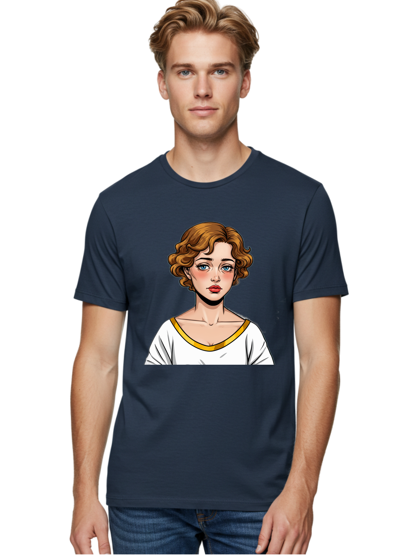 Woman-Portrait-1 Men'S Graphic Tee, 100% Cotton, Comfortable Casual Summer Wear, Machine Washable, Vintage Camera, Old Camera, Antique Camera, Black Camera, Classic Photography, Photography Equipment, Nostalgic Device, Film Camera, Camera Art Bal628