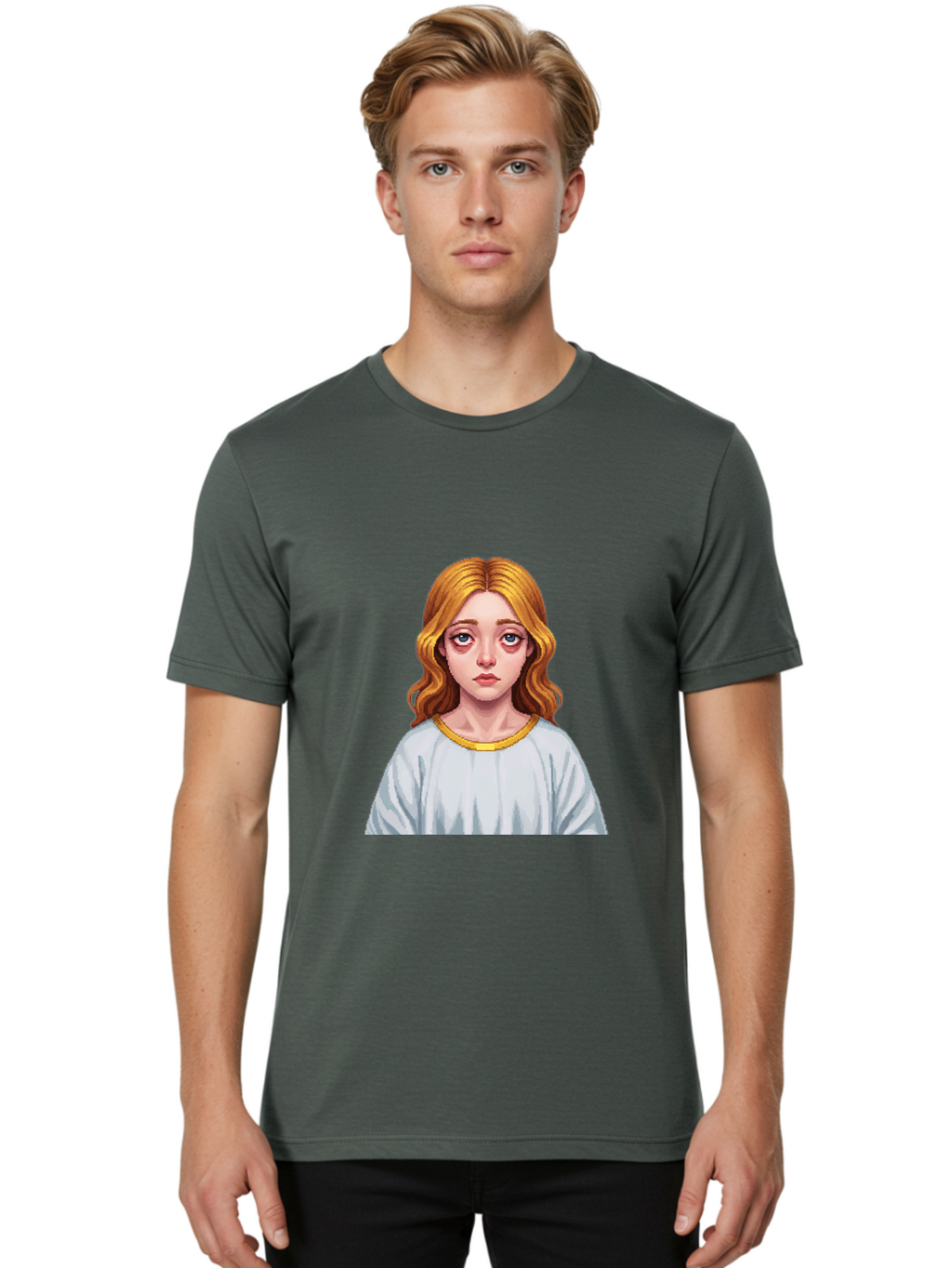 Woman-Portrait Men'S Graphic Tee, 100% Cotton, Comfortable Casual Summer Wear, Machine Washable, Vintage Camera, Old Camera, Antique Camera, Black Camera, Classic Photography, Photography Equipment, Nostalgic Device, Film Camera, Camera Art Bal629