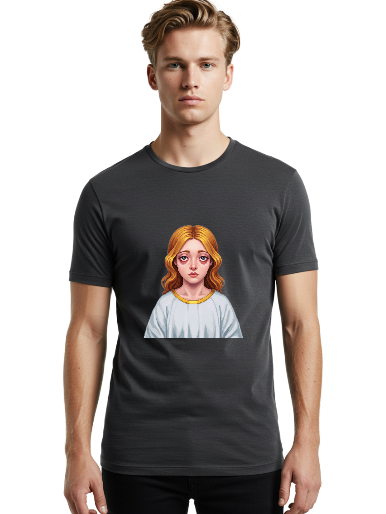 Woman-Portrait Men'S Graphic Tee, 100% Cotton, Comfortable Casual Summer Wear, Machine Washable, Vintage Camera, Old Camera, Antique Camera, Black Camera, Classic Photography, Photography Equipment, Nostalgic Device, Film Camera, Camera Art Bal629