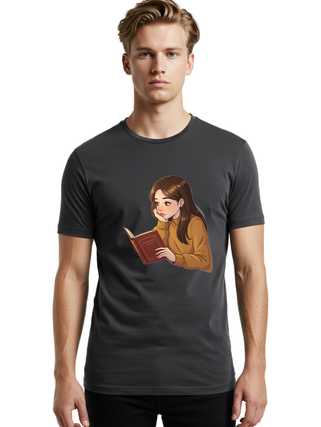 Woman-Reading-Book Men'S Graphic Tee, 100% Cotton, Comfortable Casual Summer Wear, Machine Washable, Vintage Camera, Old Camera, Antique Camera, Black Camera, Classic Photography, Photography Equipment, Nostalgic Device, Film Camera, Bal630