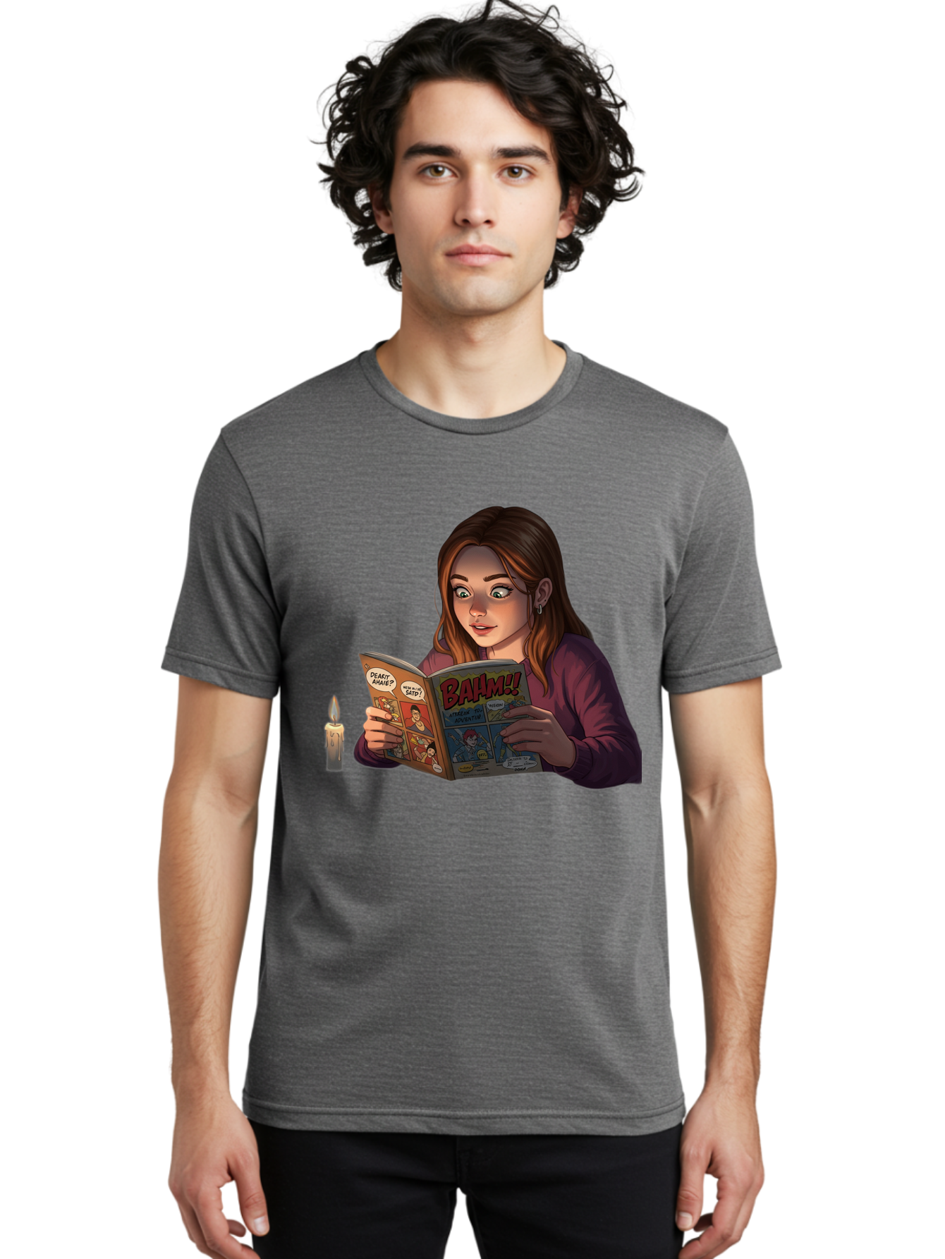 Woman-Reading-Comic Men'S Graphic Tee, 100% Cotton, Comfortable Casual Summer Wear, Machine Washable, Vintage Camera, Old Camera, Antique Camera, Black Camera, Classic Photography, Photography Equipment, Nostalgic Device, Film Camera, Bal631