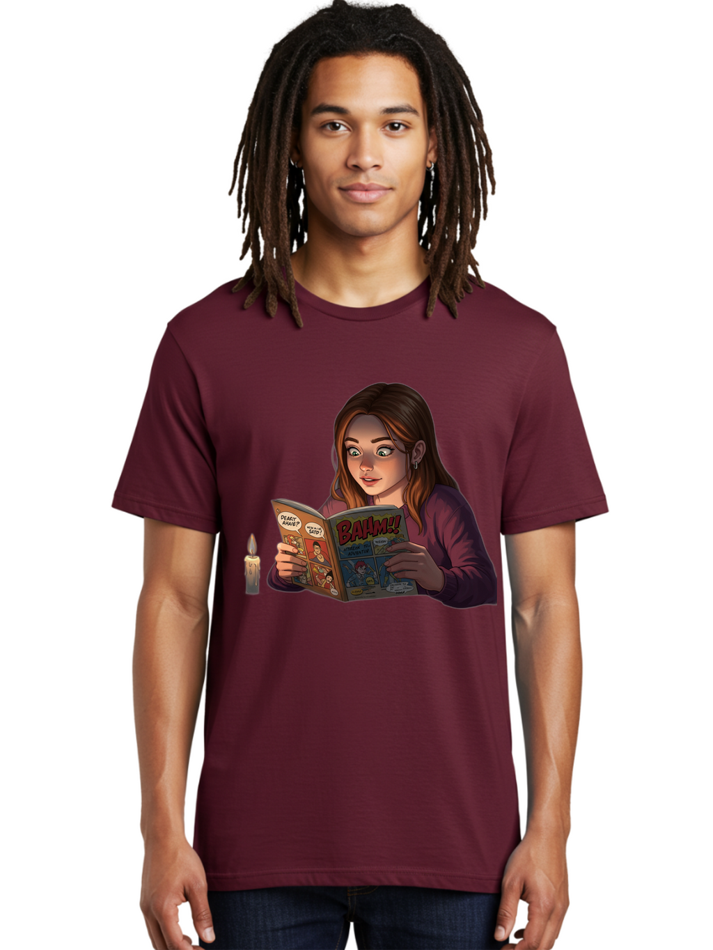 Woman-Reading-Comic Men'S Graphic Tee, 100% Cotton, Comfortable Casual Summer Wear, Machine Washable, Vintage Camera, Old Camera, Antique Camera, Black Camera, Classic Photography, Photography Equipment, Nostalgic Device, Film Camera, Bal631
