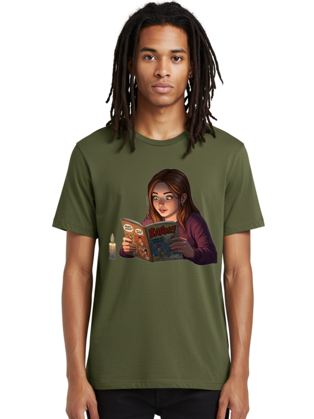 Woman-Reading-Comic Men'S Graphic Tee, 100% Cotton, Comfortable Casual Summer Wear, Machine Washable, Vintage Camera, Old Camera, Antique Camera, Black Camera, Classic Photography, Photography Equipment, Nostalgic Device, Film Camera, Bal631