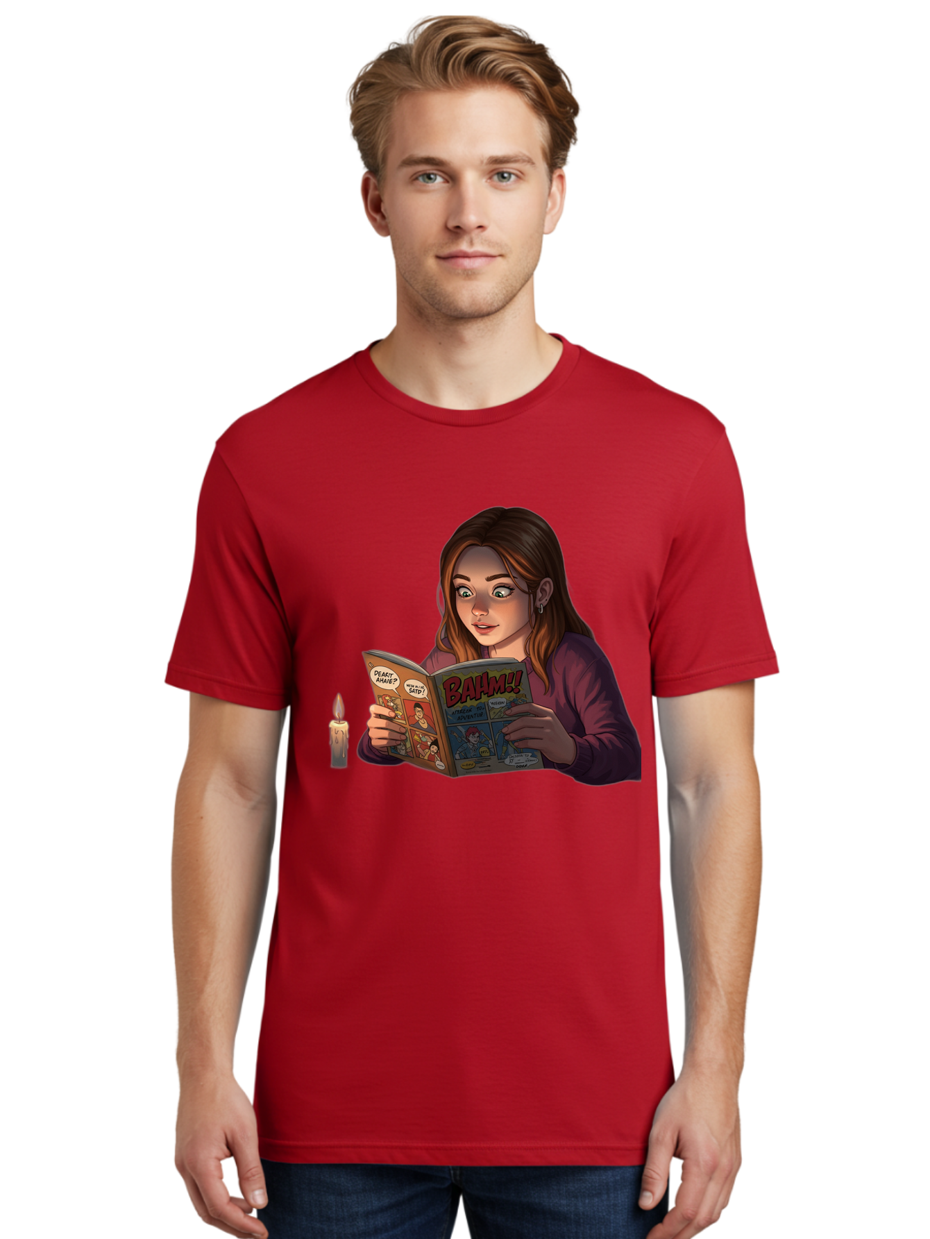 Woman-Reading-Comic Men'S Graphic Tee, 100% Cotton, Comfortable Casual Summer Wear, Machine Washable, Vintage Camera, Old Camera, Antique Camera, Black Camera, Classic Photography, Photography Equipment, Nostalgic Device, Film Camera, Bal631