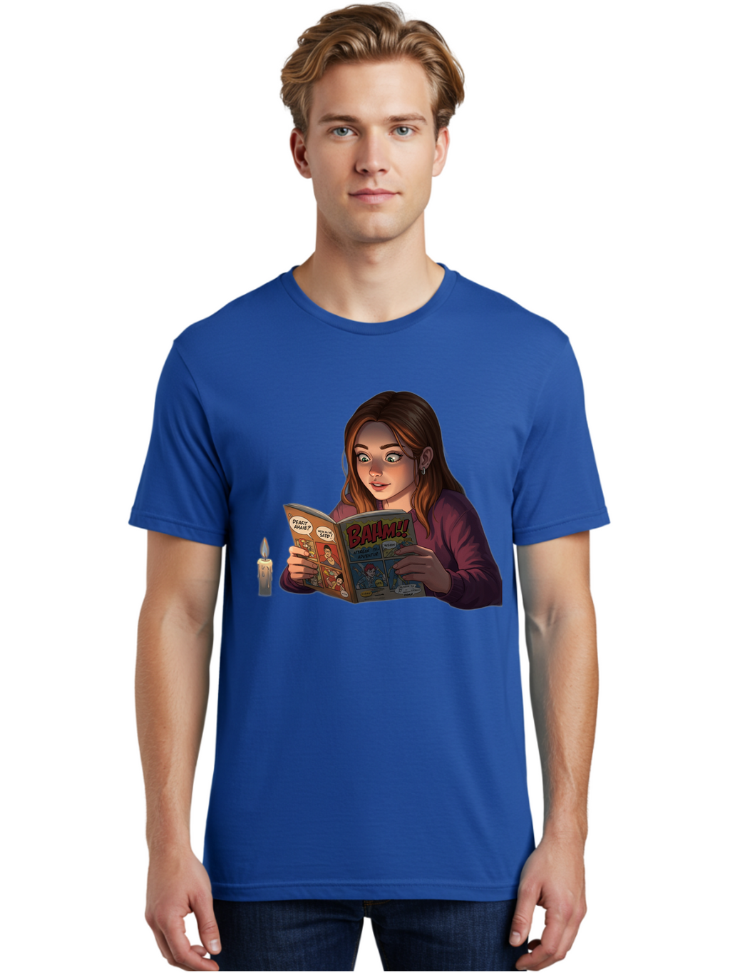 Woman-Reading-Comic Men'S Graphic Tee, 100% Cotton, Comfortable Casual Summer Wear, Machine Washable, Vintage Camera, Old Camera, Antique Camera, Black Camera, Classic Photography, Photography Equipment, Nostalgic Device, Film Camera, Bal631