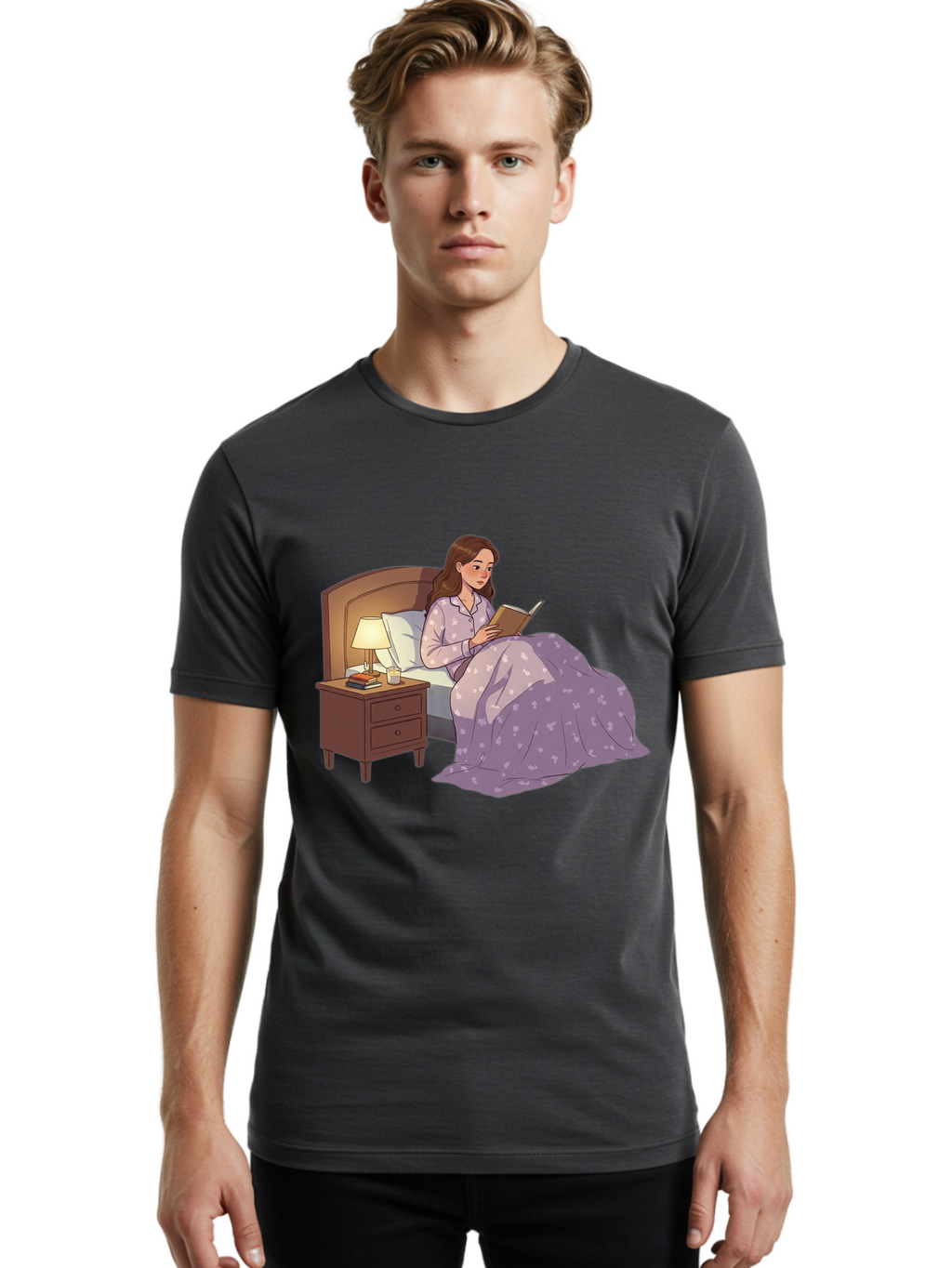 Woman-Reading-In-Bed Men'S Graphic Tee, 100% Cotton, Comfortable Casual Summer Wear, Machine Washable, Vintage Camera, Old Camera, Antique Camera, Black Camera, Classic Photography, Photography Equipment, Nostalgic Device, Film Camera, Bal632