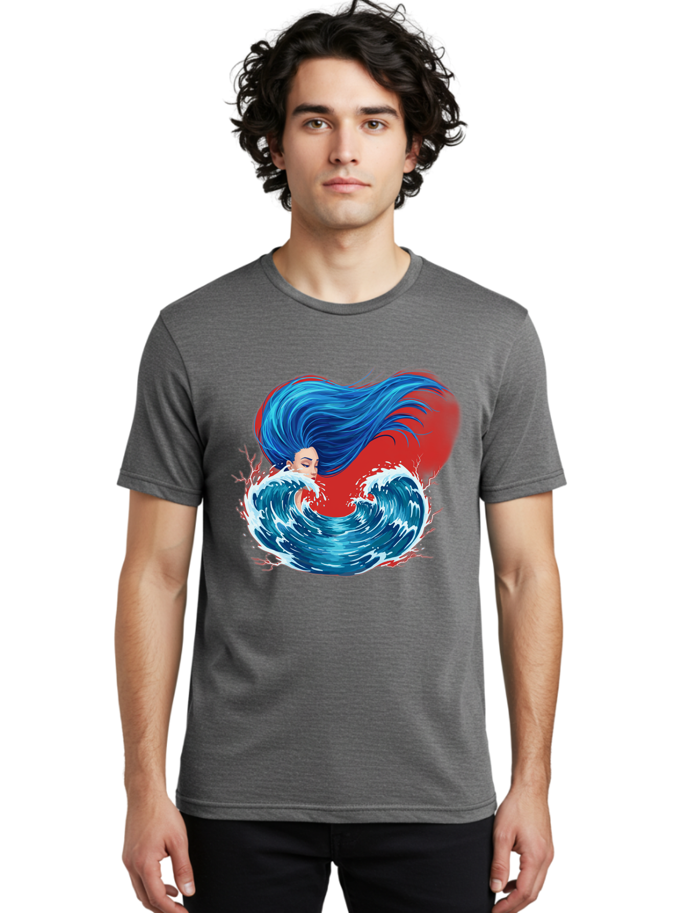 Woman-With-Flowing-Hair-1 Men'S Graphic Tee, 100% Cotton, Comfortable Casual Summer Wear, Machine Washable, Vintage Camera, Old Camera, Antique Camera, Black Camera, Classic Photography, Photography Equipment, Nostalgic Device, Film Camera, Bal634