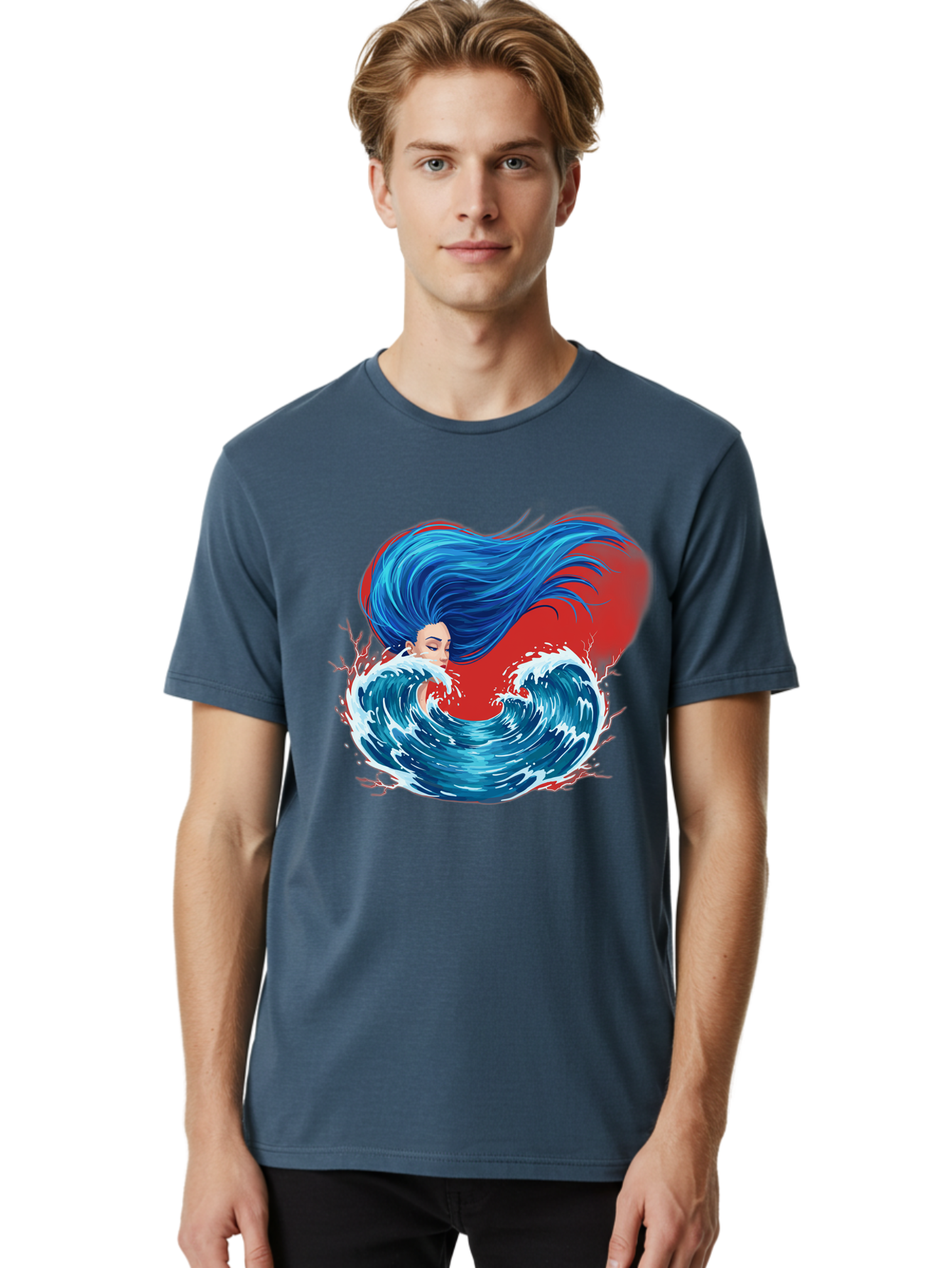 Woman-With-Flowing-Hair-1 Men'S Graphic Tee, 100% Cotton, Comfortable Casual Summer Wear, Machine Washable, Vintage Camera, Old Camera, Antique Camera, Black Camera, Classic Photography, Photography Equipment, Nostalgic Device, Film Camera, Bal634
