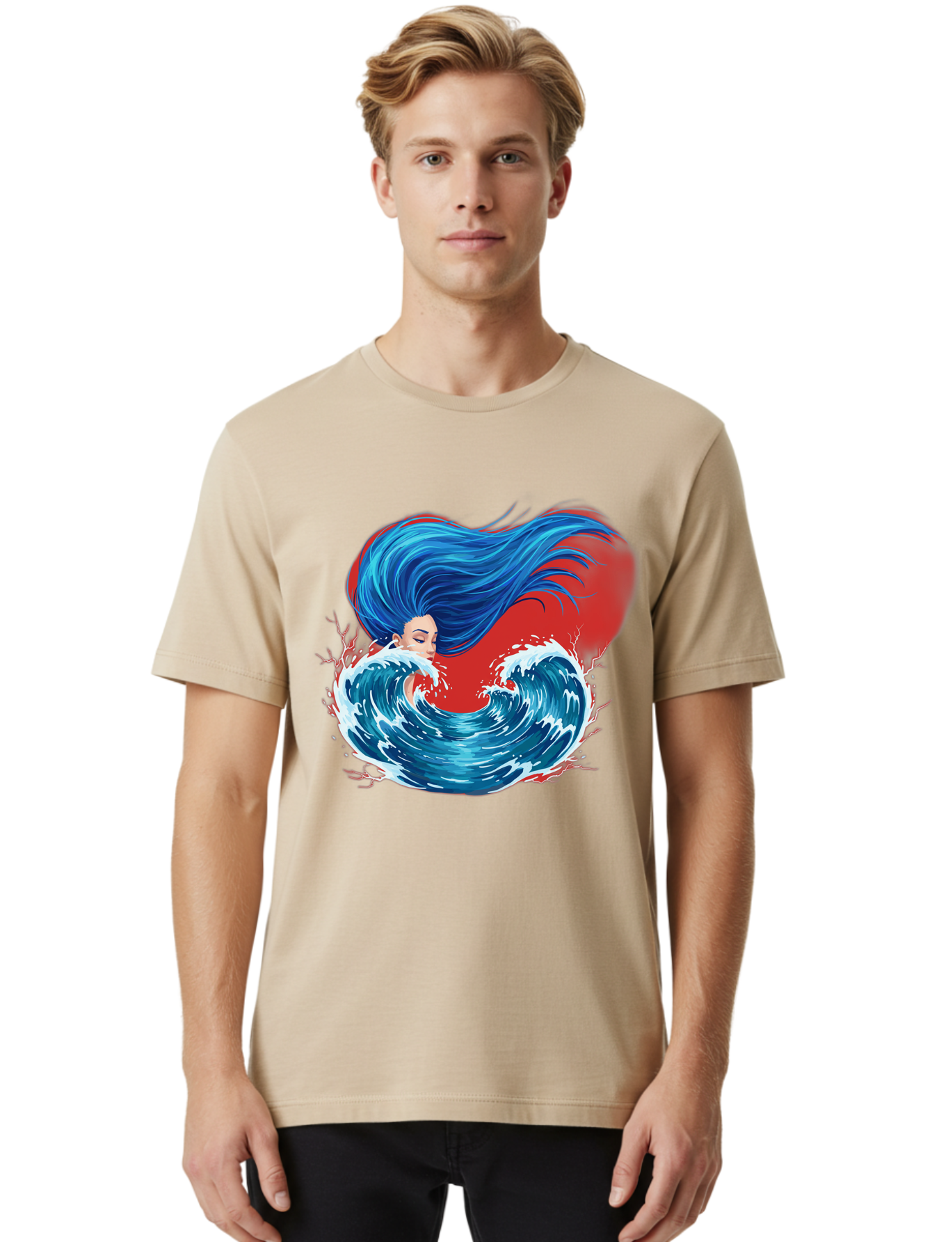 Woman-With-Flowing-Hair-1 Men'S Graphic Tee, 100% Cotton, Comfortable Casual Summer Wear, Machine Washable, Vintage Camera, Old Camera, Antique Camera, Black Camera, Classic Photography, Photography Equipment, Nostalgic Device, Film Camera, Bal634