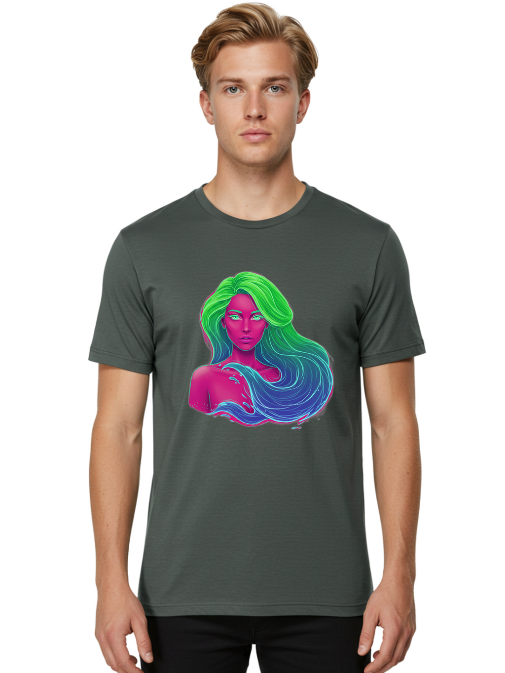 Woman-With-Flowing-Hair Men'S Graphic Tee, 100% Cotton, Comfortable Casual Summer Wear, Machine Washable, Vintage Camera, Old Camera, Antique Camera, Black Camera, Classic Photography, Photography Equipment, Nostalgic Device, Film Camera, Bal635