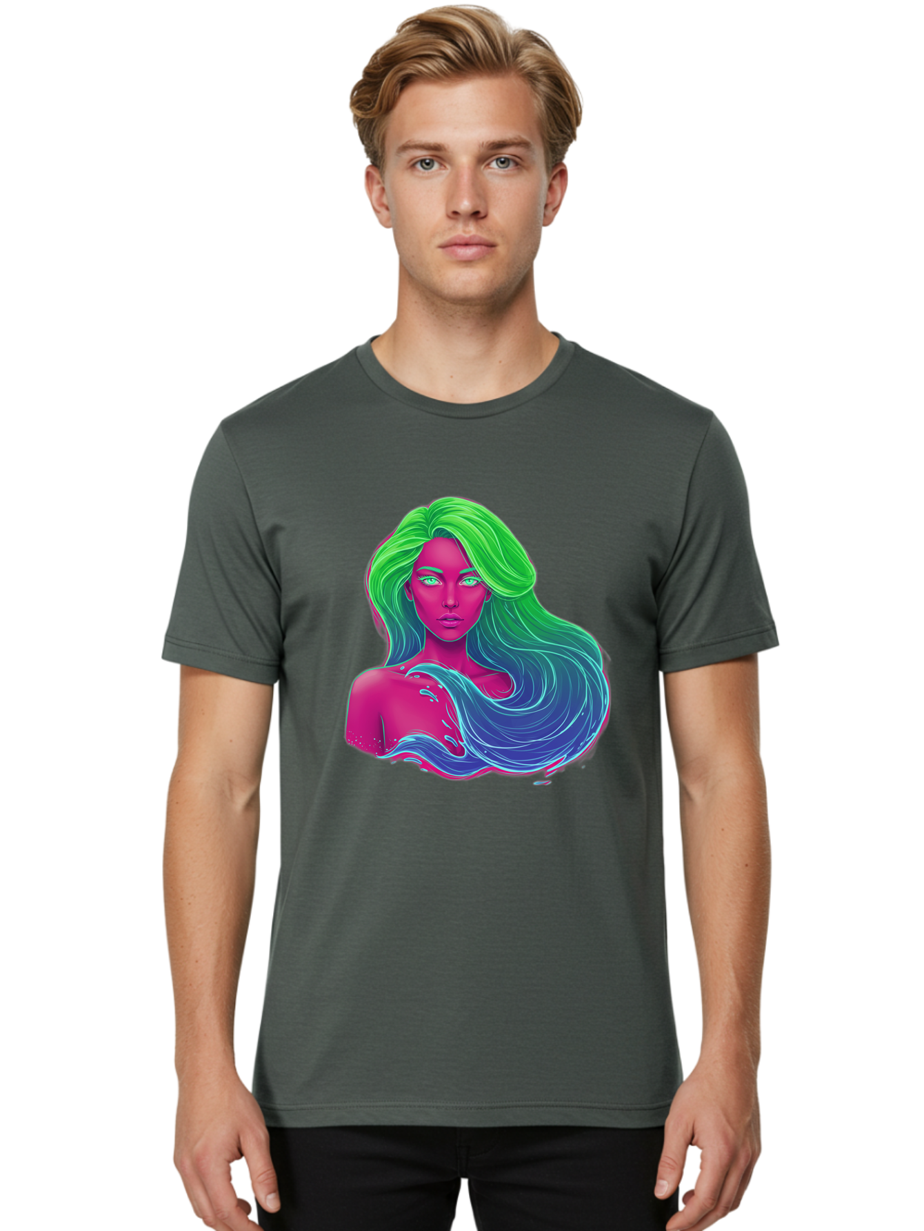 Woman-With-Flowing-Hair Men'S Graphic Tee, 100% Cotton, Comfortable Casual Summer Wear, Machine Washable, Vintage Camera, Old Camera, Antique Camera, Black Camera, Classic Photography, Photography Equipment, Nostalgic Device, Film Camera, Bal635