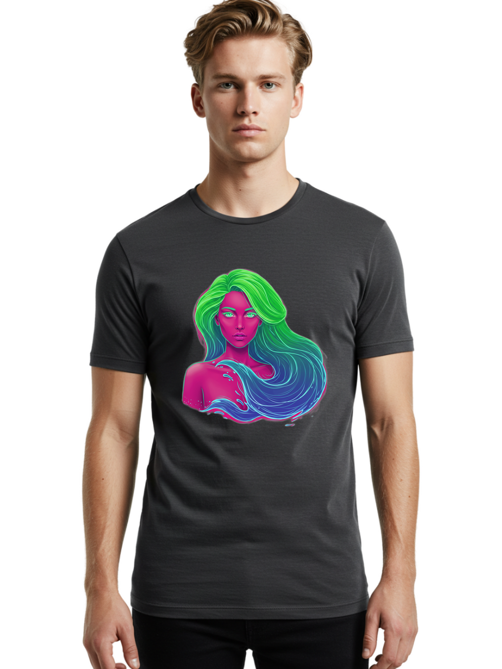 Woman-With-Flowing-Hair Men'S Graphic Tee, 100% Cotton, Comfortable Casual Summer Wear, Machine Washable, Vintage Camera, Old Camera, Antique Camera, Black Camera, Classic Photography, Photography Equipment, Nostalgic Device, Film Camera, Bal635