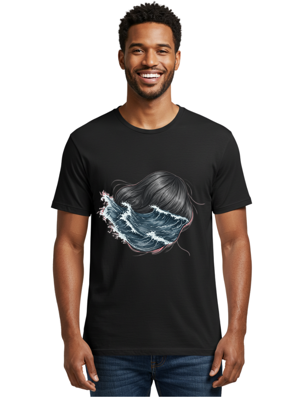 Woman-With-Wave-Hair Men'S Graphic Tee, 100% Cotton, Comfortable Casual Summer Wear, Machine Washable, Vintage Camera, Old Camera, Antique Camera, Black Camera, Classic Photography, Photography Equipment, Nostalgic Device, Film Camera, Bal636