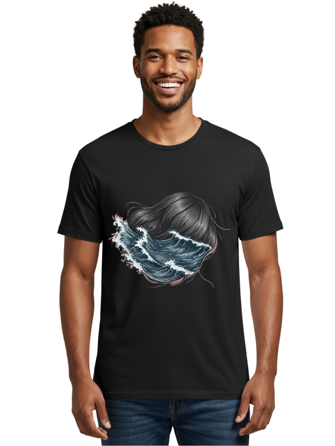 Woman-With-Wave-Hair Men'S Graphic Tee, 100% Cotton, Comfortable Casual Summer Wear, Machine Washable, Vintage Camera, Old Camera, Antique Camera, Black Camera, Classic Photography, Photography Equipment, Nostalgic Device, Film Camera, Bal636