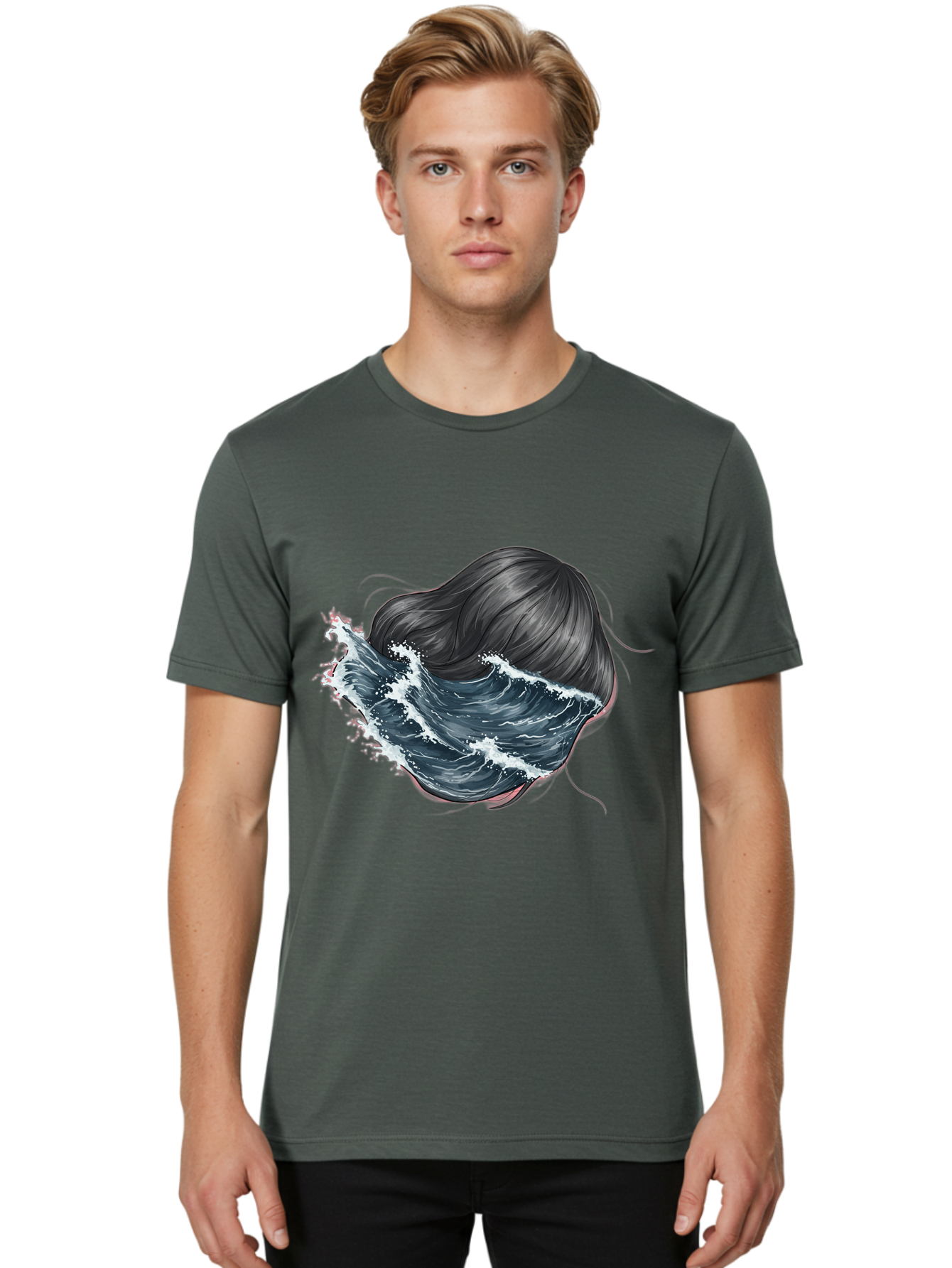 Woman-With-Wave-Hair Men'S Graphic Tee, 100% Cotton, Comfortable Casual Summer Wear, Machine Washable, Vintage Camera, Old Camera, Antique Camera, Black Camera, Classic Photography, Photography Equipment, Nostalgic Device, Film Camera, Bal636