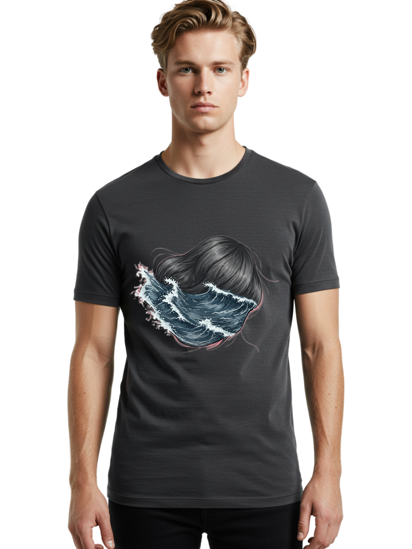 Woman-With-Wave-Hair Men'S Graphic Tee, 100% Cotton, Comfortable Casual Summer Wear, Machine Washable, Vintage Camera, Old Camera, Antique Camera, Black Camera, Classic Photography, Photography Equipment, Nostalgic Device, Film Camera, Bal636