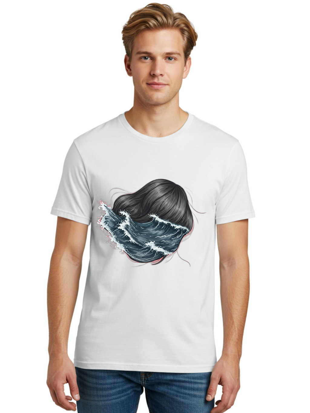 Woman-With-Wave-Hair Men'S Graphic Tee, 100% Cotton, Comfortable Casual Summer Wear, Machine Washable, Vintage Camera, Old Camera, Antique Camera, Black Camera, Classic Photography, Photography Equipment, Nostalgic Device, Film Camera, Bal636